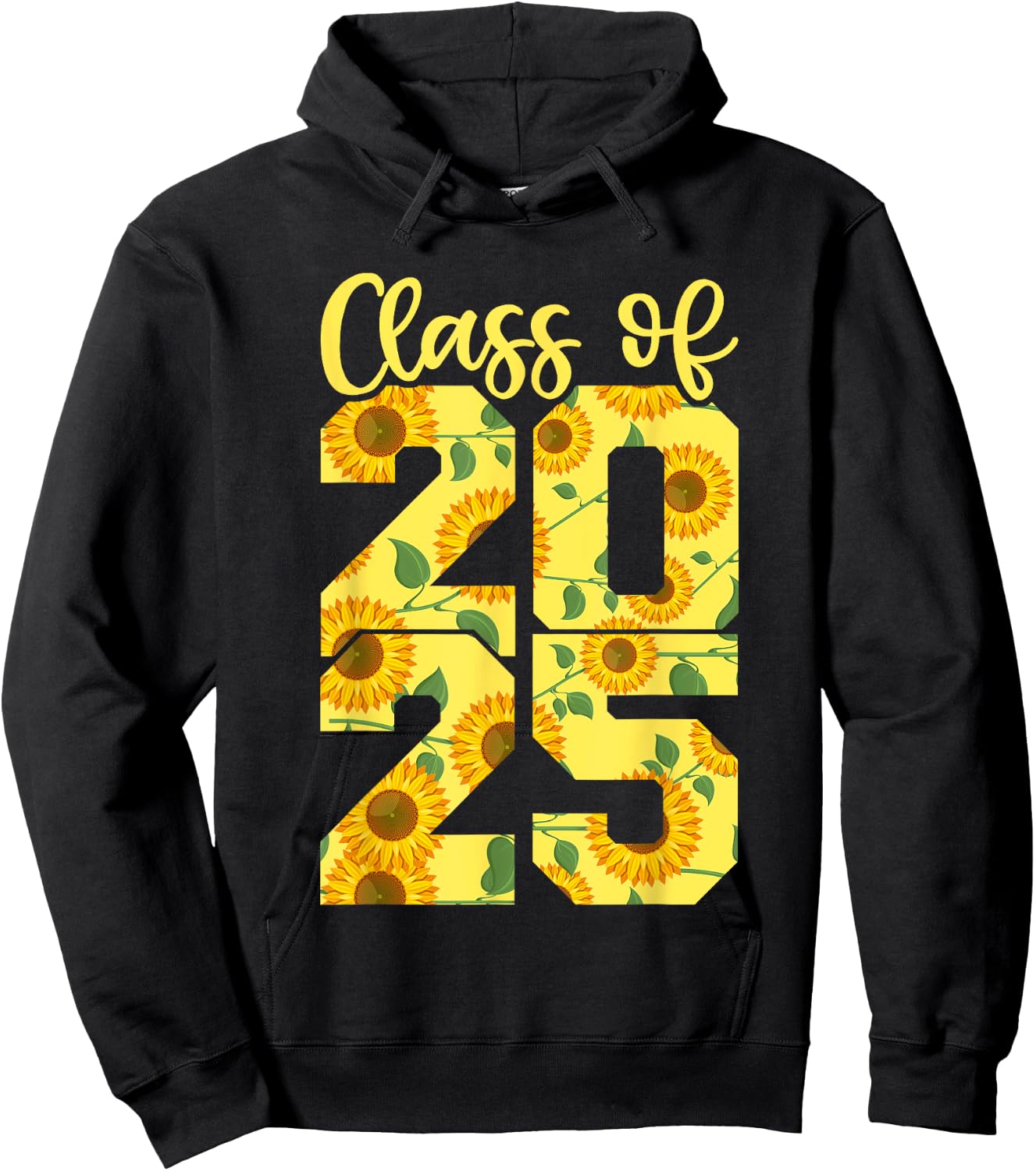 Class Of 2025 Shirt For Girls, Sunflower 2025 Graduation Hoodie - Hoodie | Black