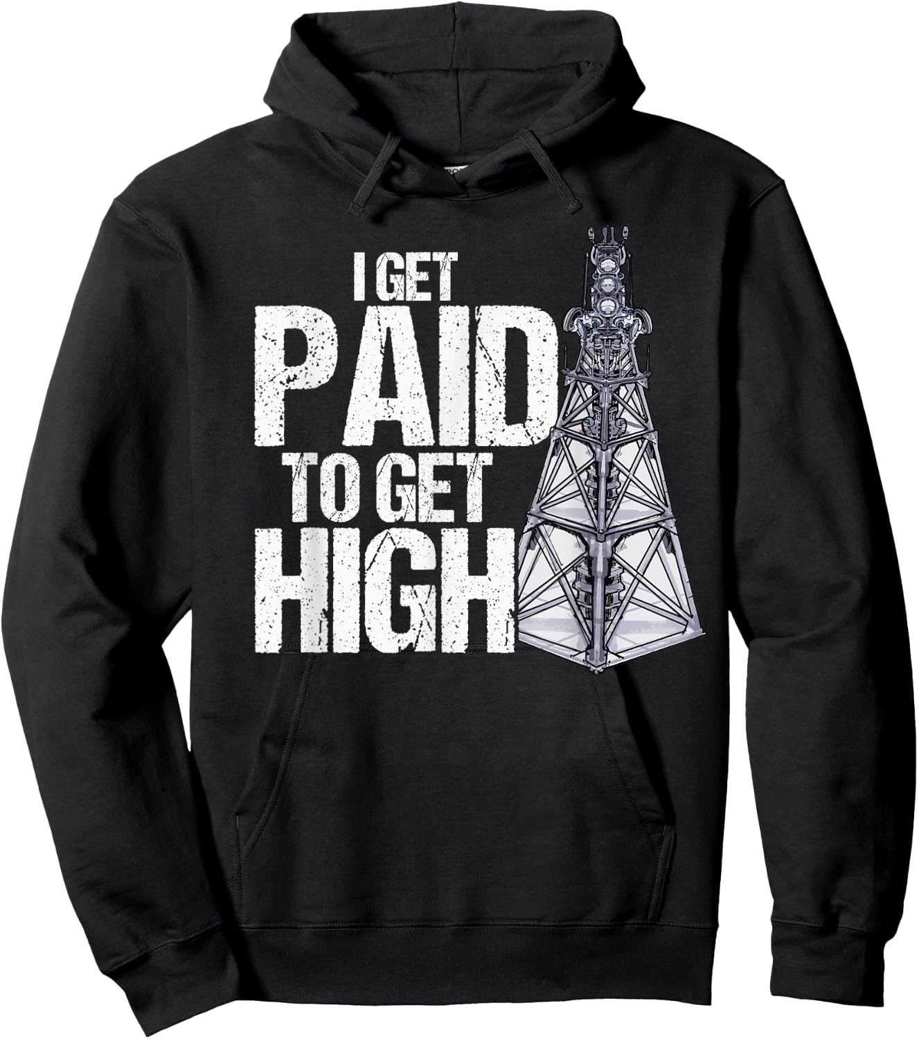 I Get Paid To Get High Linemen Tower Climber Hoodie - Hoodie | Black