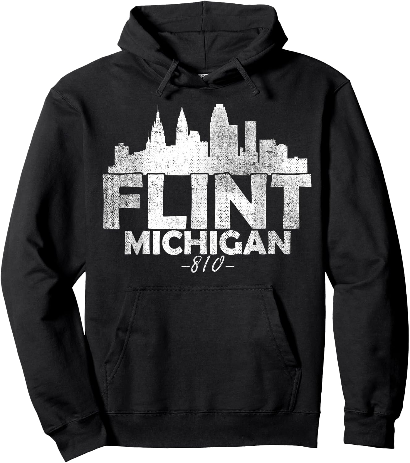 Flint Michigan MI | Skyline Hoodie - Hoodie | Black