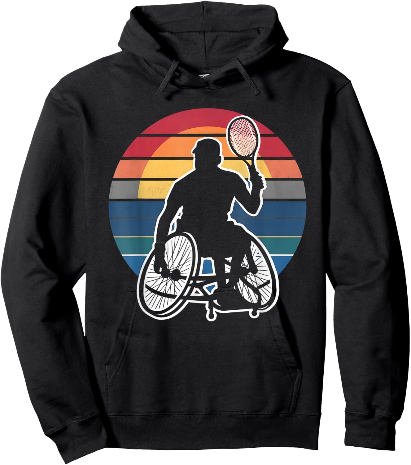 Retro Wheelchair Tennis Hoodie - Hoodie | Black