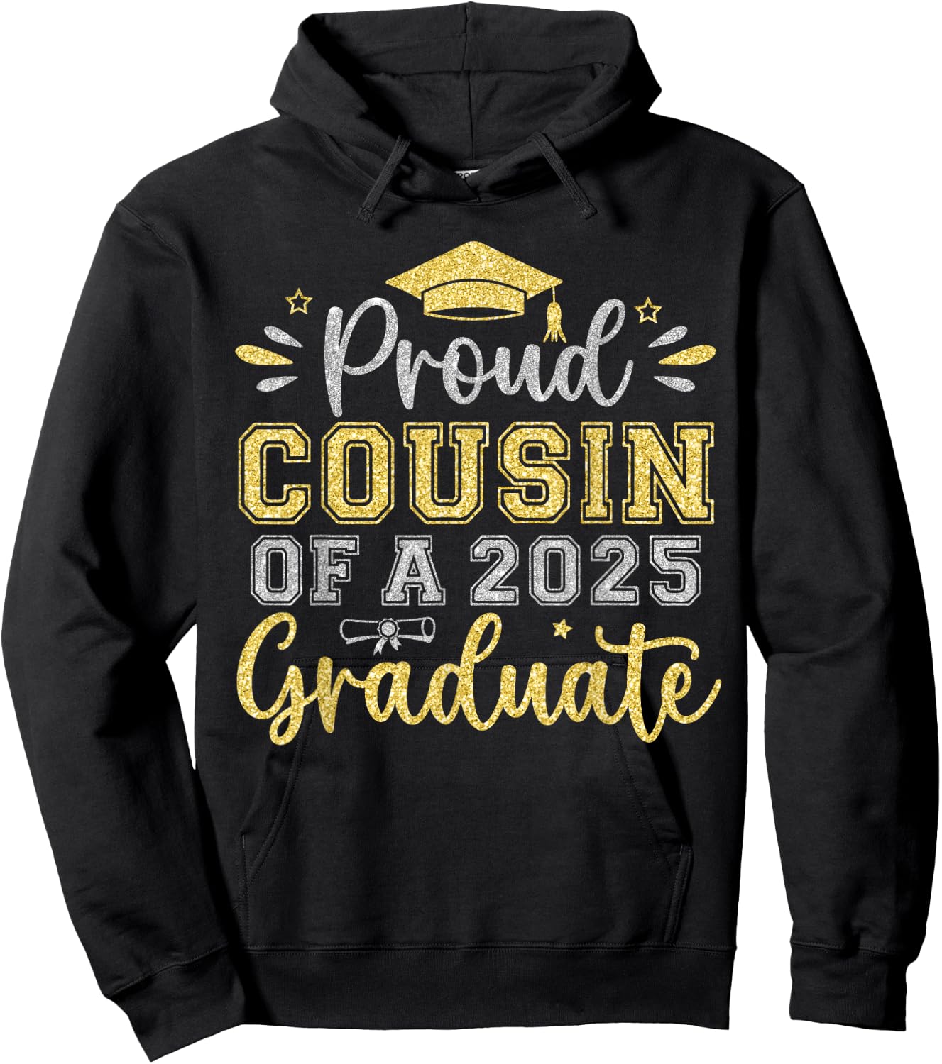 Proud Cousin of a 2025 Graduate Senior Graduation Men Hoodie - Hoodie | Black