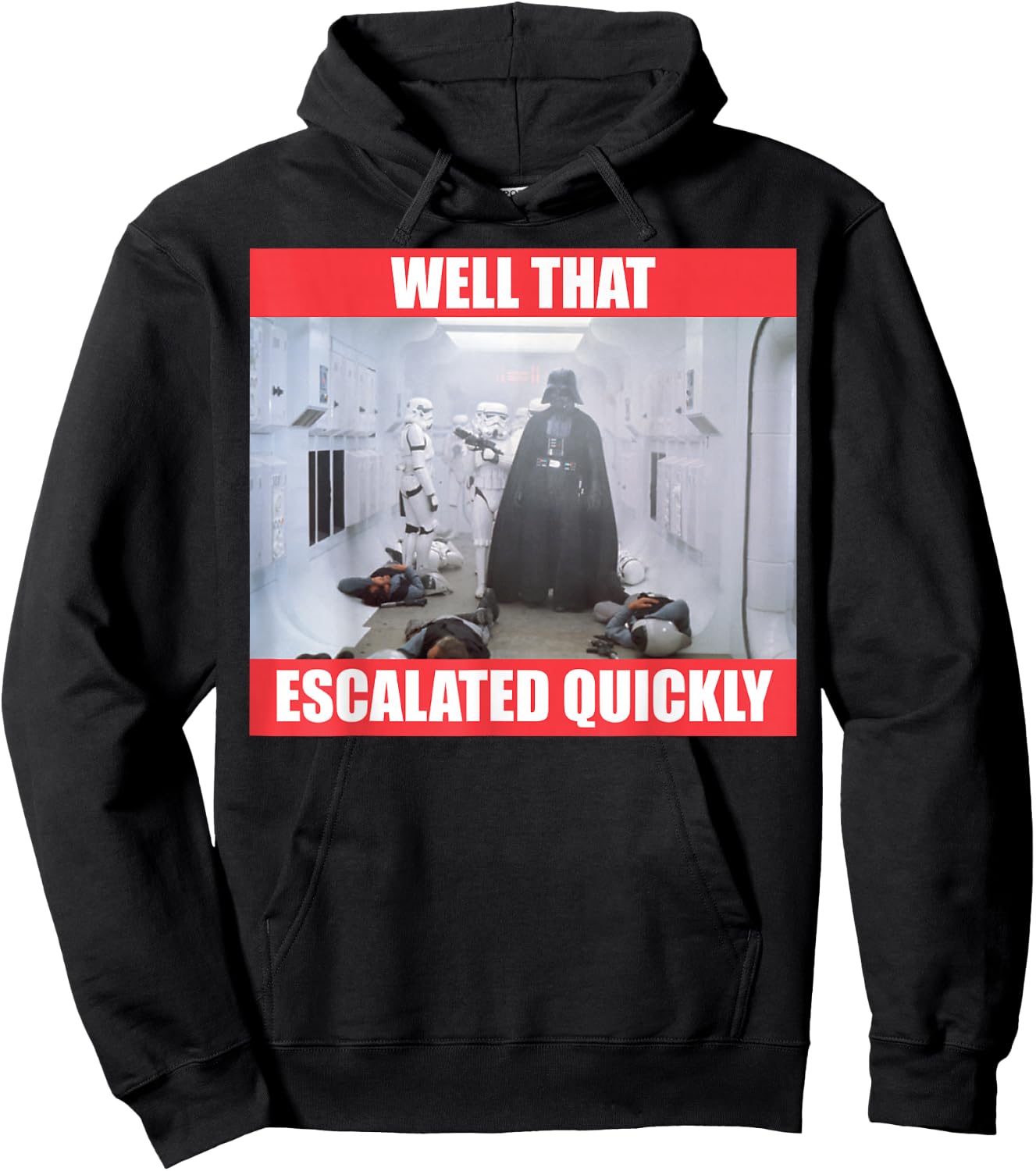 Star Wars Darth Vader Well That Escalated Quickly Hoodie - Hoodie | Black