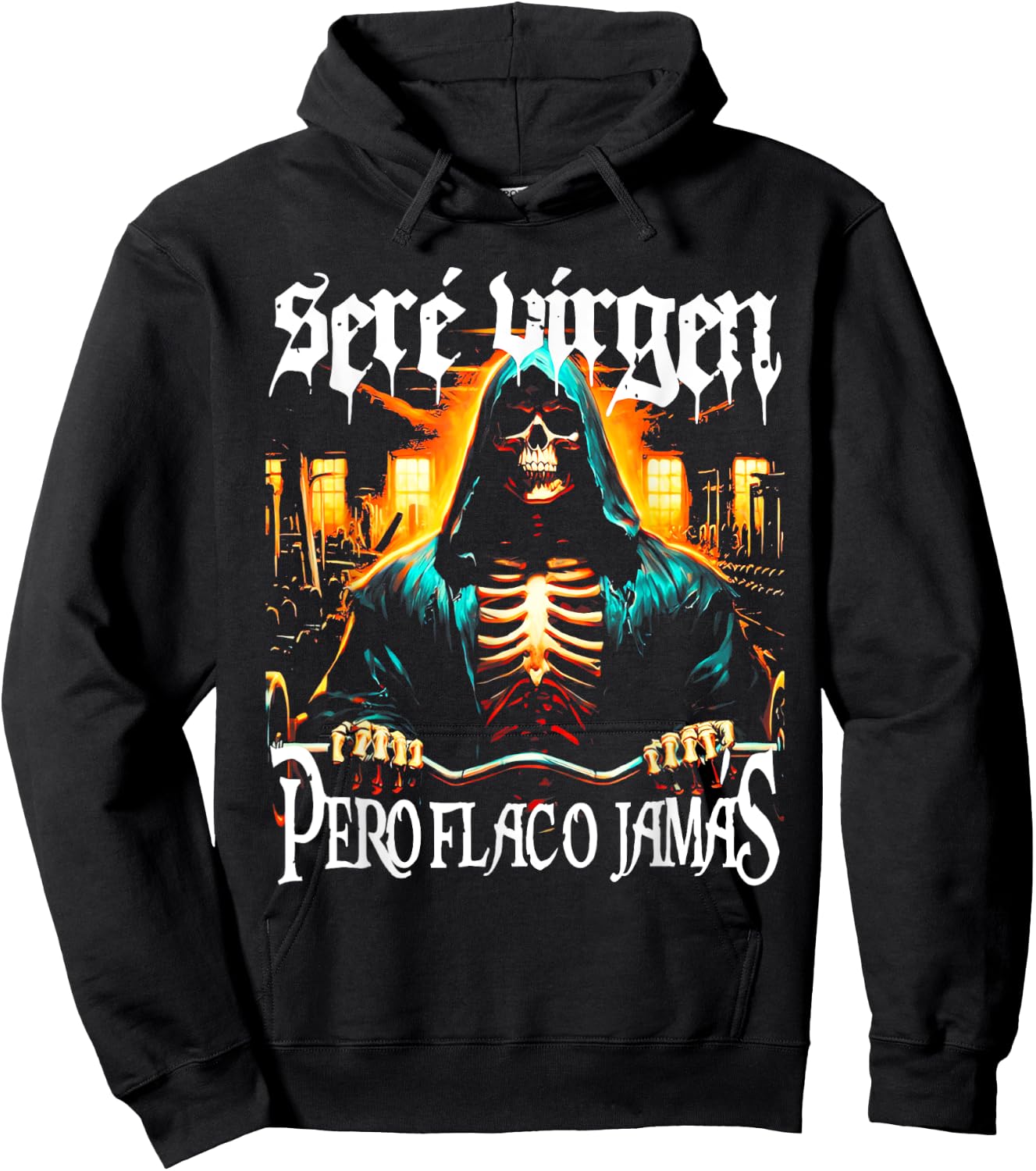 Calacas Chidas Gym Con Frases Sarcasticas Funny Saying Hoodie - Hoodie | Black
