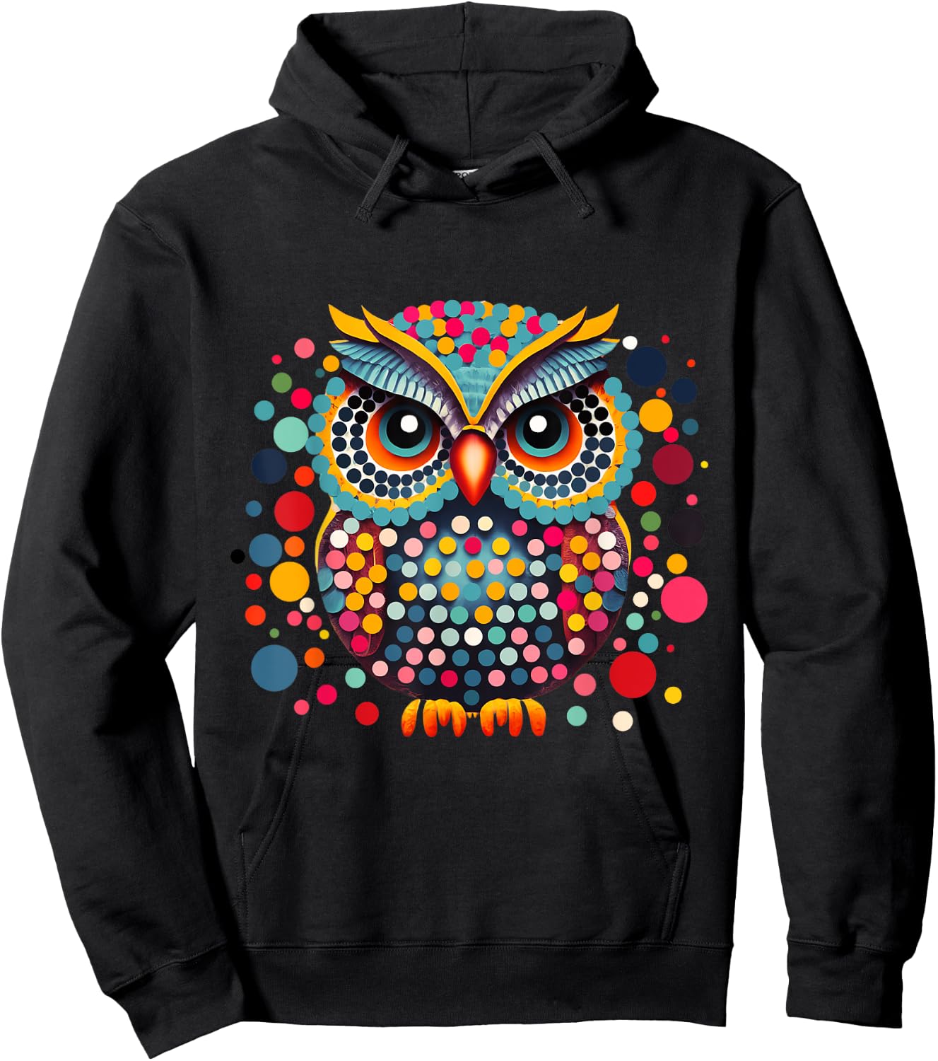 Owl Lovers Colorful Polka Dot Day Men Women Kids Youth Cool Hoodie - Hoodie | Black