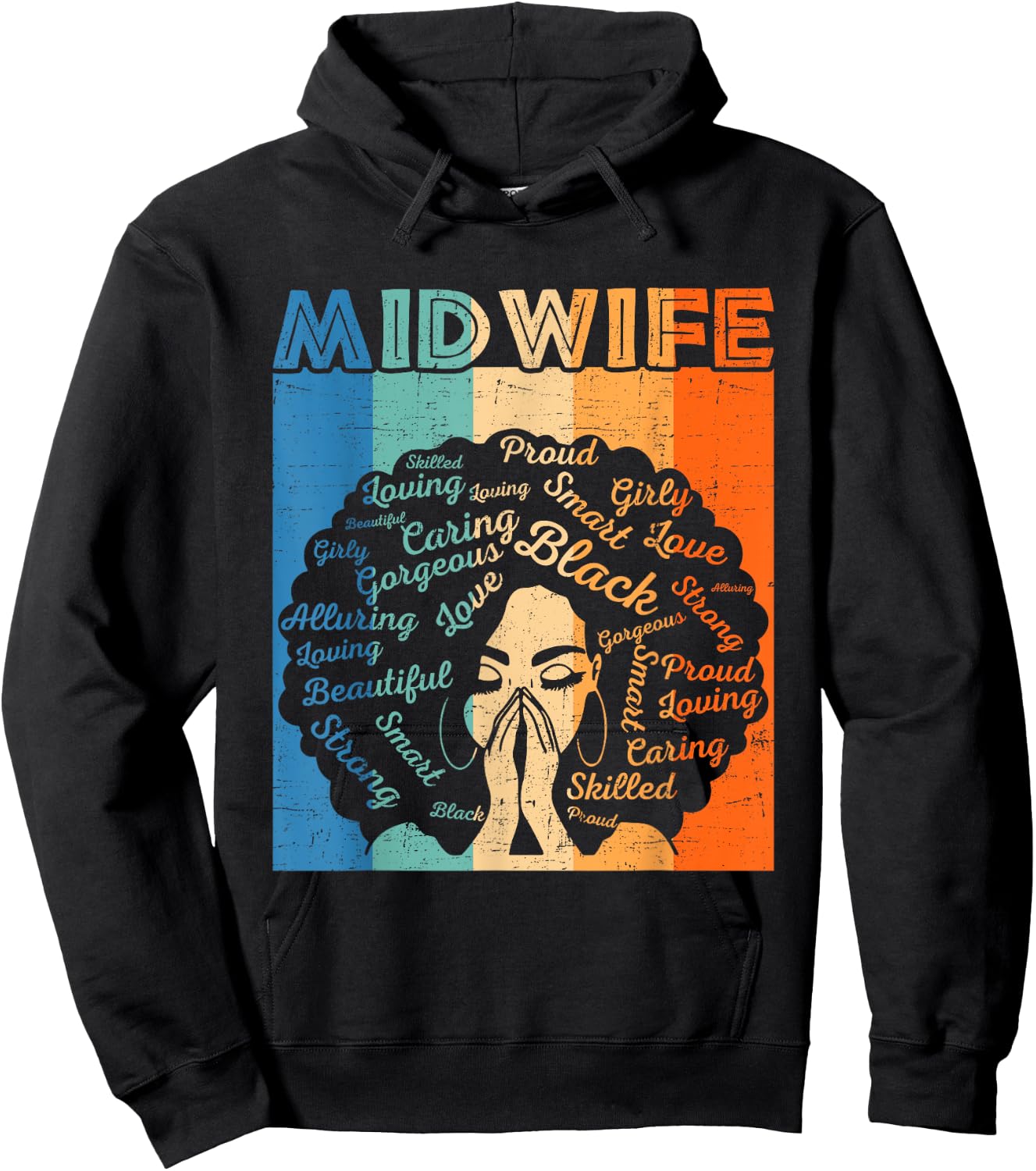 Midwife Afro African American Women Black History Month Hoodie - Hoodie | Black