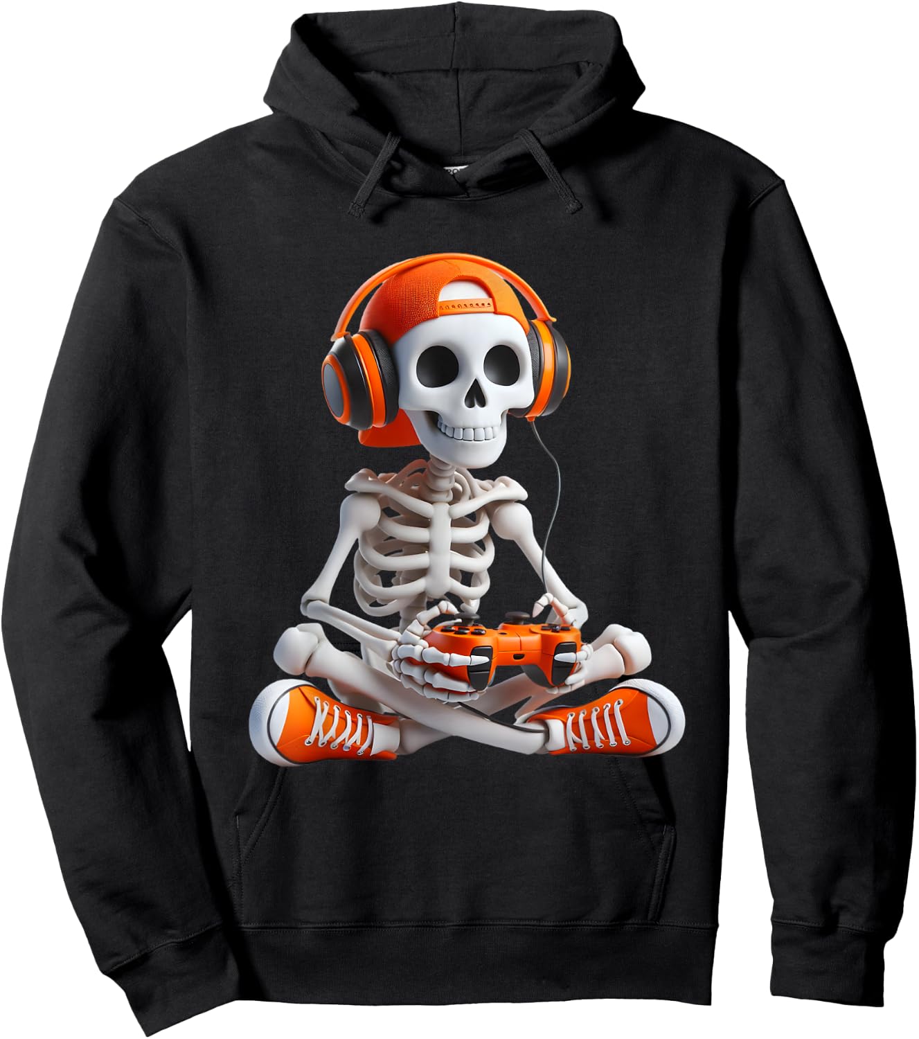 Gaming Skeleton Halloween Gamer Video Games Boys Men Kids Hoodie - Hoodie | Black