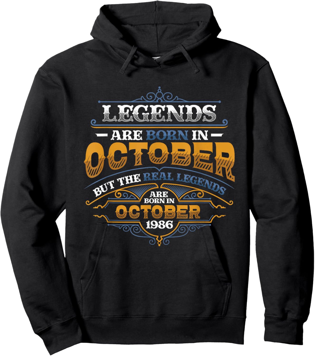 Legends Are Born In October 1986 Birthday Hoodie - Hoodie | Black