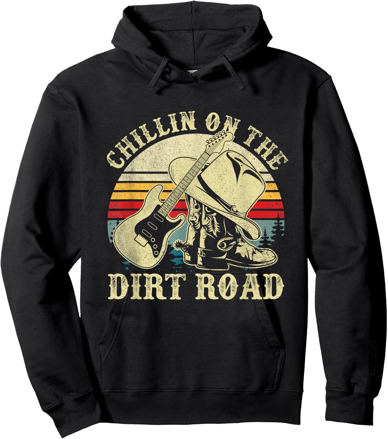 Chillin On The Dirt Road Western Life Rodeo Country Music Hoodie - Hoodie | Black