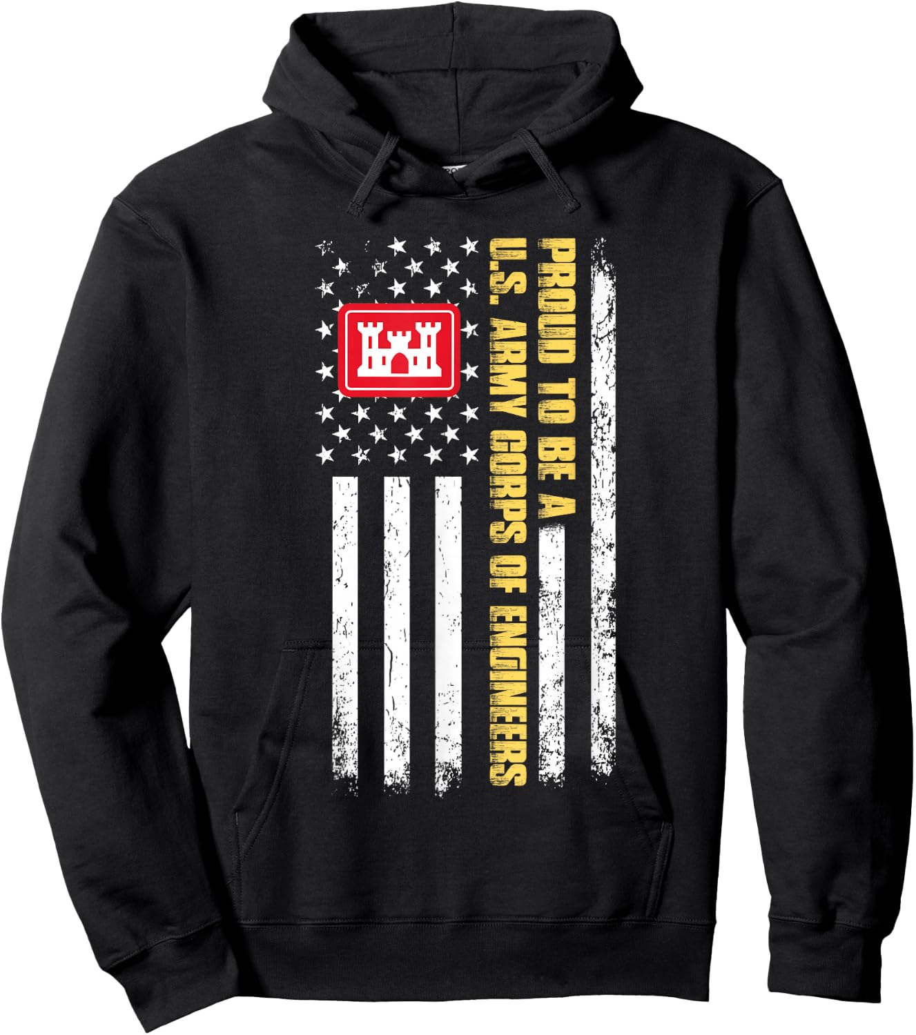 Proud To Be A United States Army Corps of Engineers Hoodie - Hoodie | Black