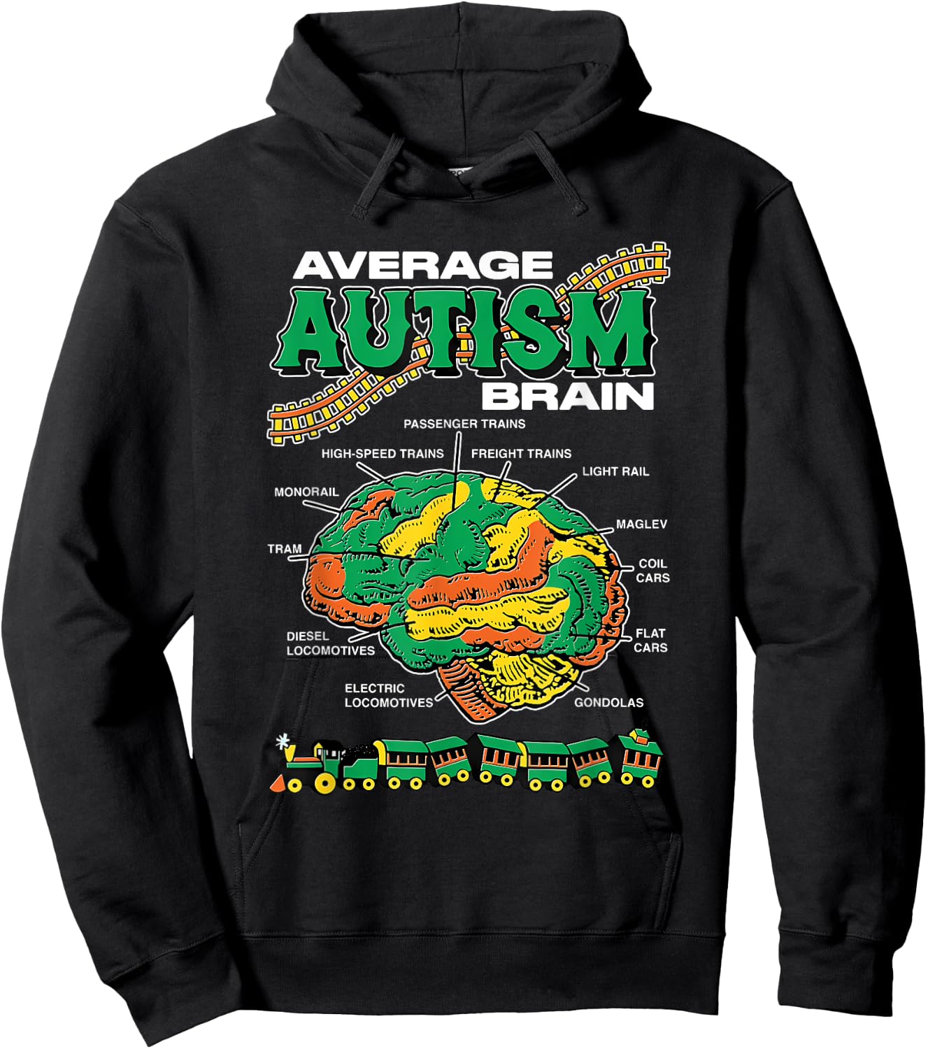 Average Autism Brain Design Hoodie - Hoodie | Black