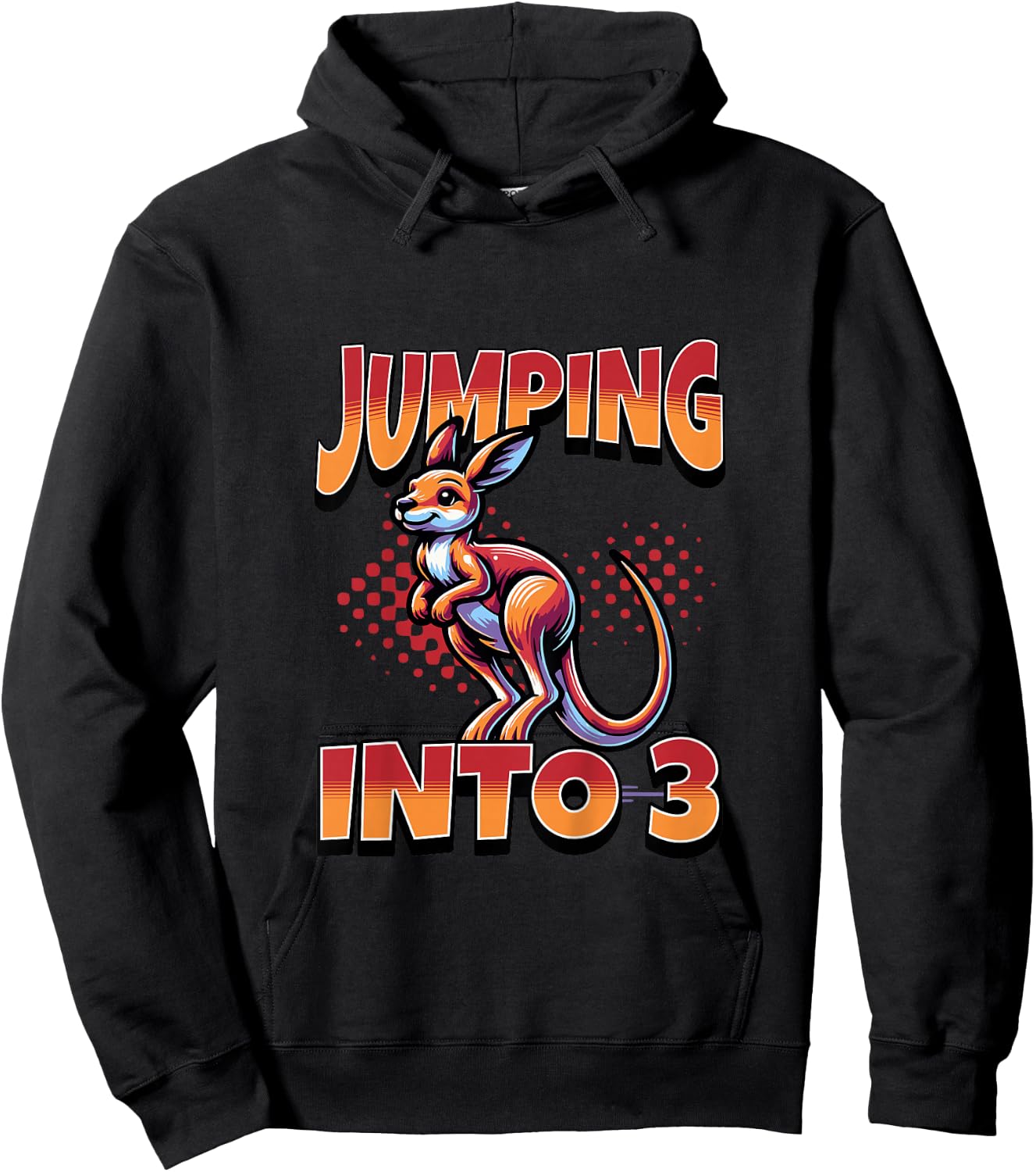 Kangaroo Jumping Into 3 Year Old 3rd Birthday Boy Girl Hoodie - Hoodie | Black