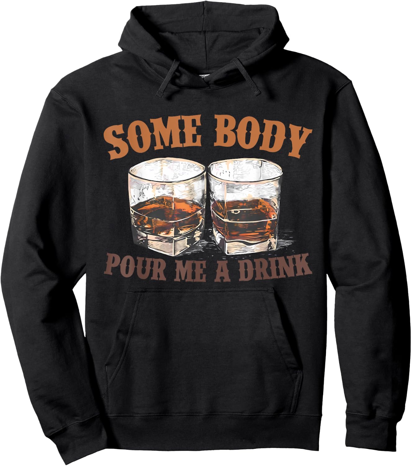 Retro Somebody Pour Me A Drink Women Kids Meme Hoodie - Hoodie | Black