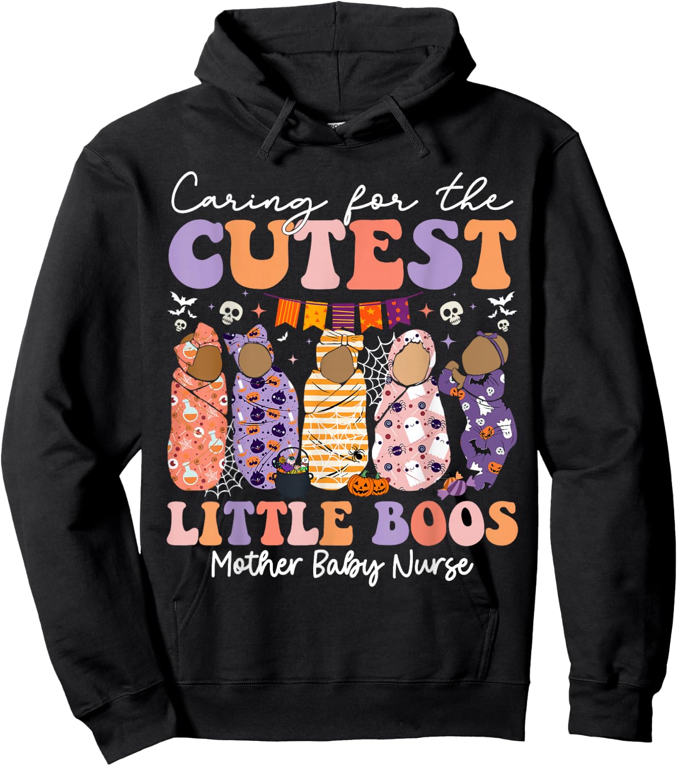 Caring For The Cutest Boos Mother Baby Nurse Halloween Hoodie - Hoodie | Black