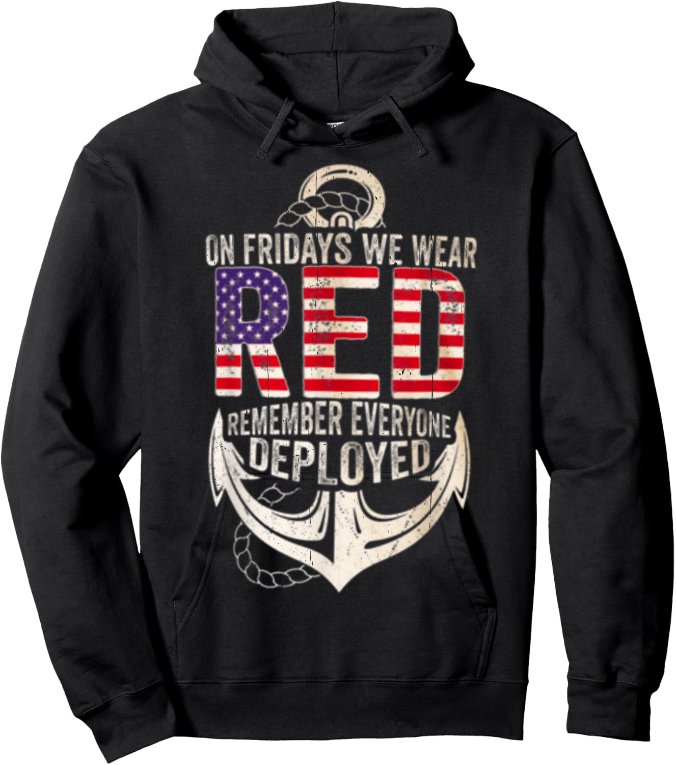 Vintage Red Friday Shirt On Friday We Wear Red Hoodie - Hoodie | Black