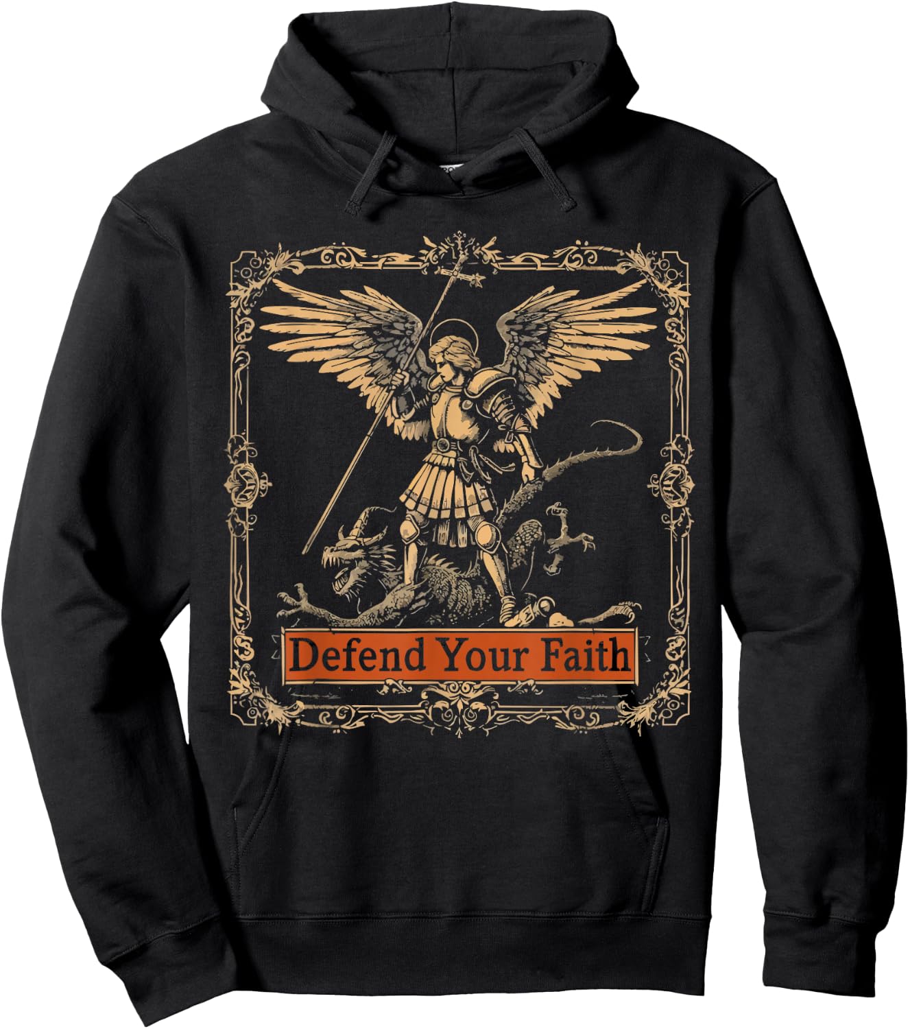 Archangel Catholic Religion Christianity Guardian Angel Hoodie - Hoodie | Black