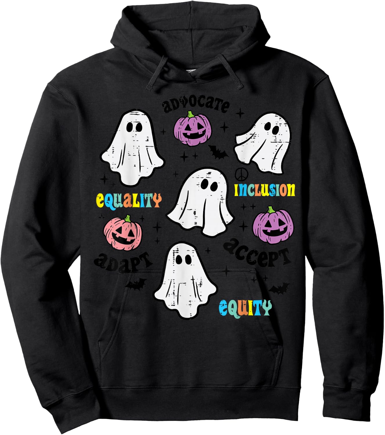 Halloween Advocate Equality Inclusion Costume Women Kids Men Hoodie - Hoodie | Black