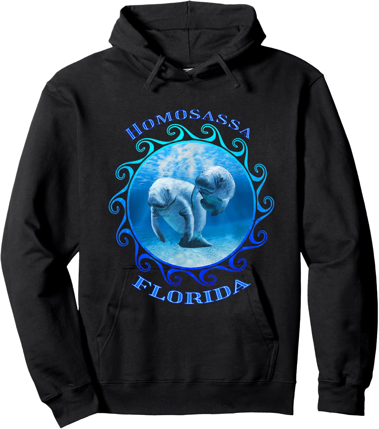 Homosassa Florida Vacation Swimming Manatees Hoodie - Hoodie | Black