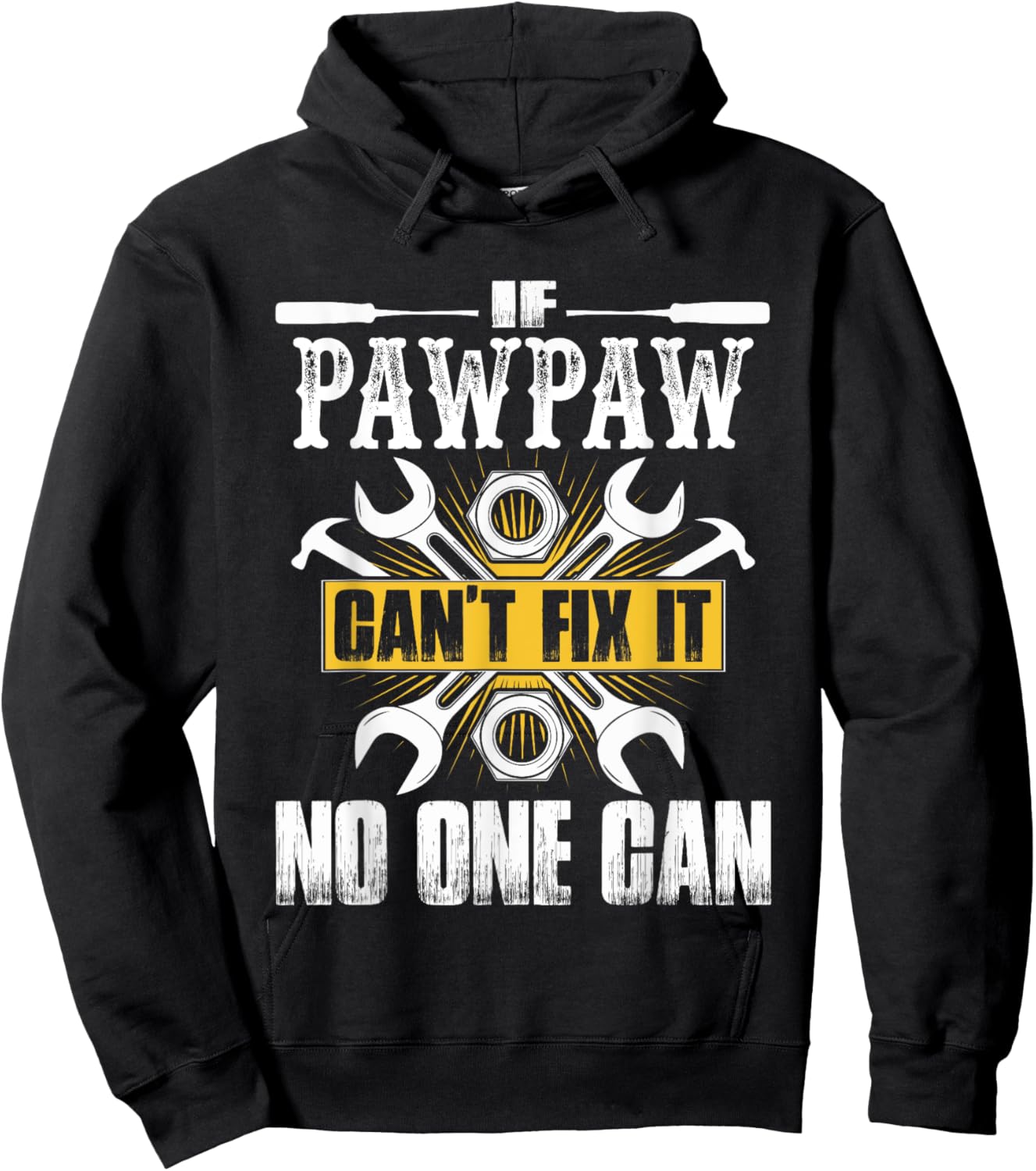 If Pawpaw Can't Fix It No One Can Vintage Christmas Xmas Hoodie - Hoodie | Black