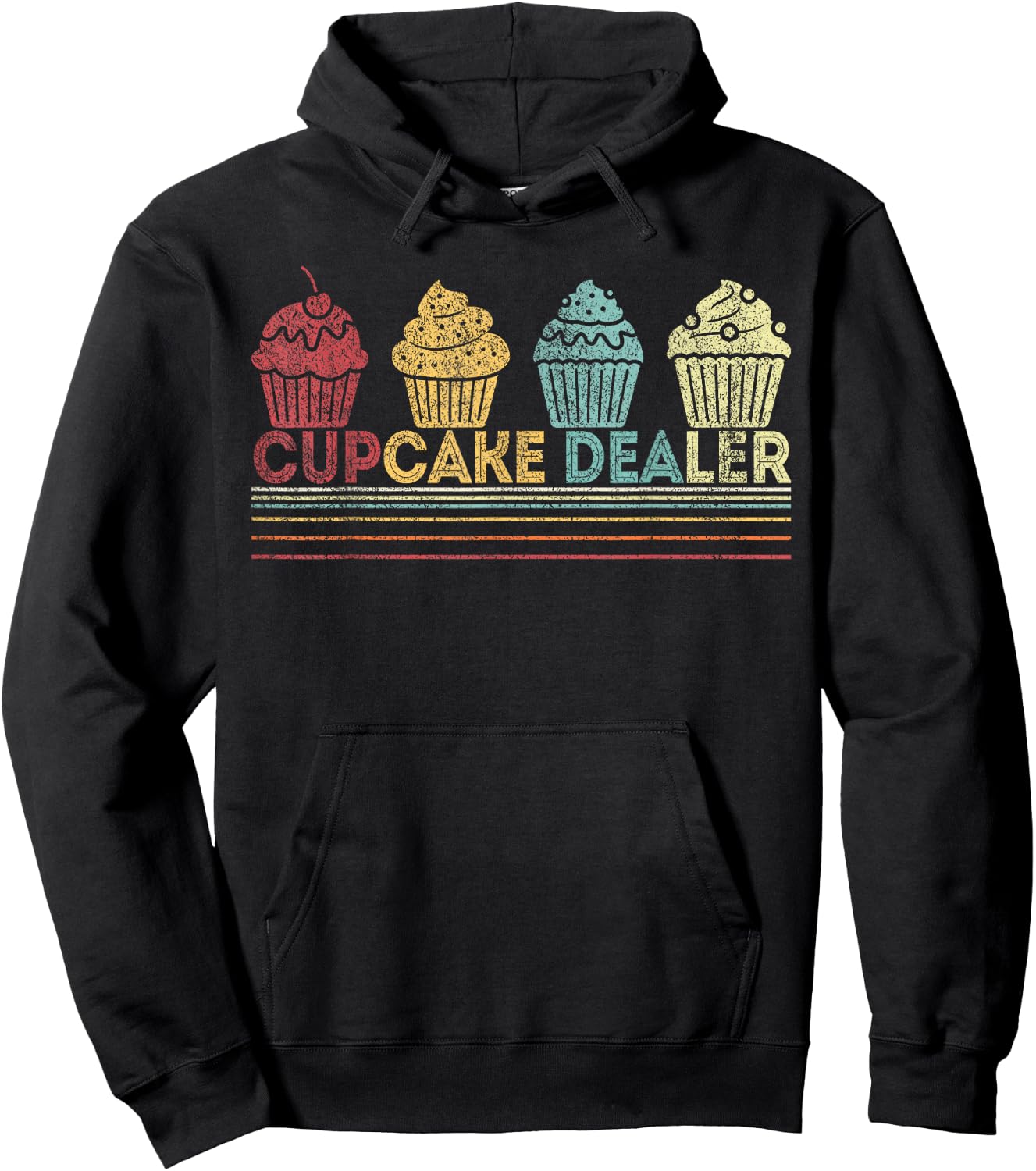 Cupcake Dealer Funny Cupcake Baking Cupcake Lover Retro Hoodie - Hoodie | Black