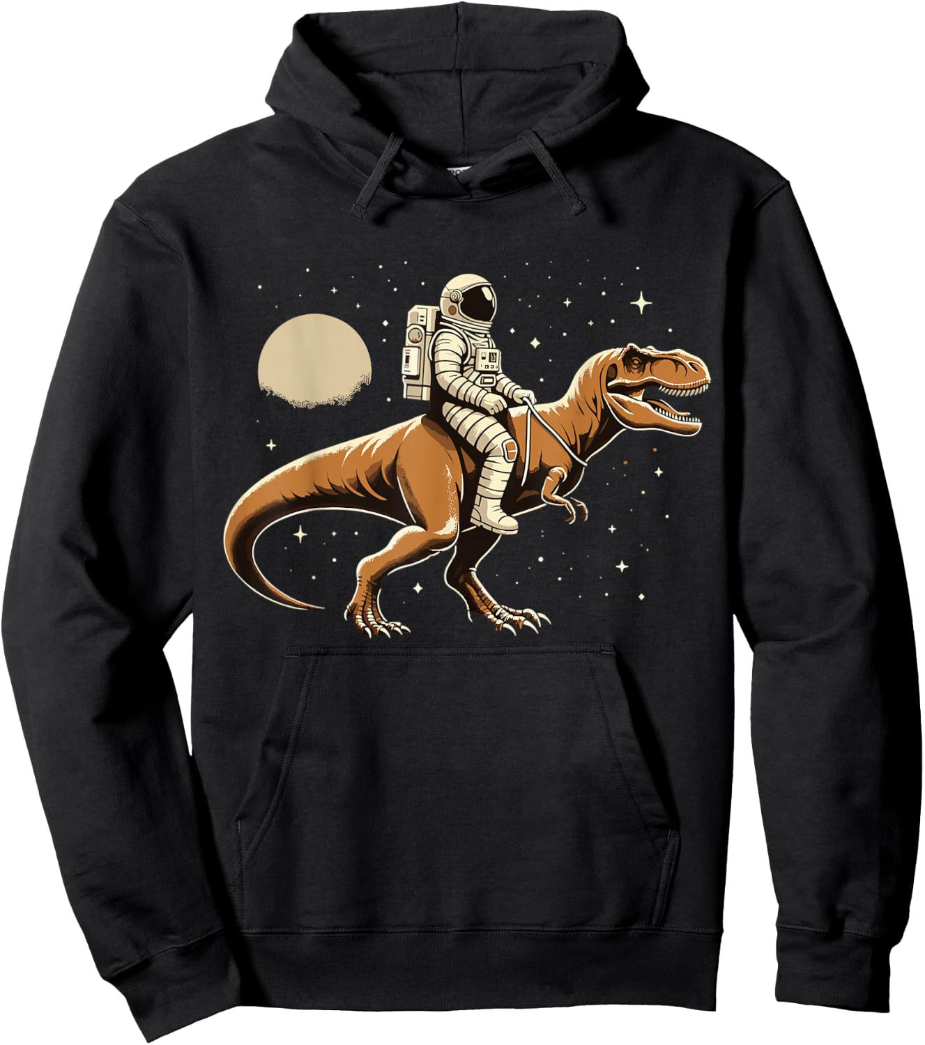 Astronaut Riding T-Rex Dinosaur Astro Space Hoodie - Hoodie | Black