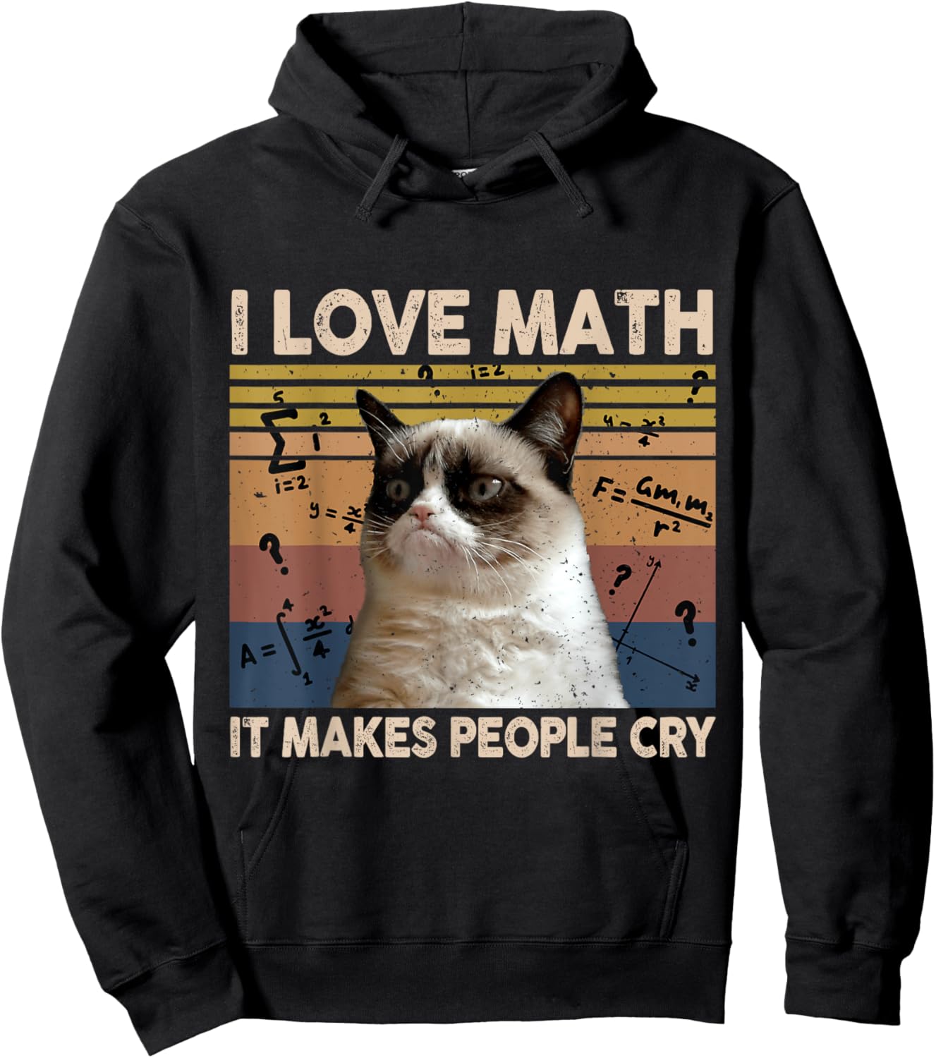 I Love Math It Makes People Cry Cat Lover Women Hoodie - Hoodie | Black