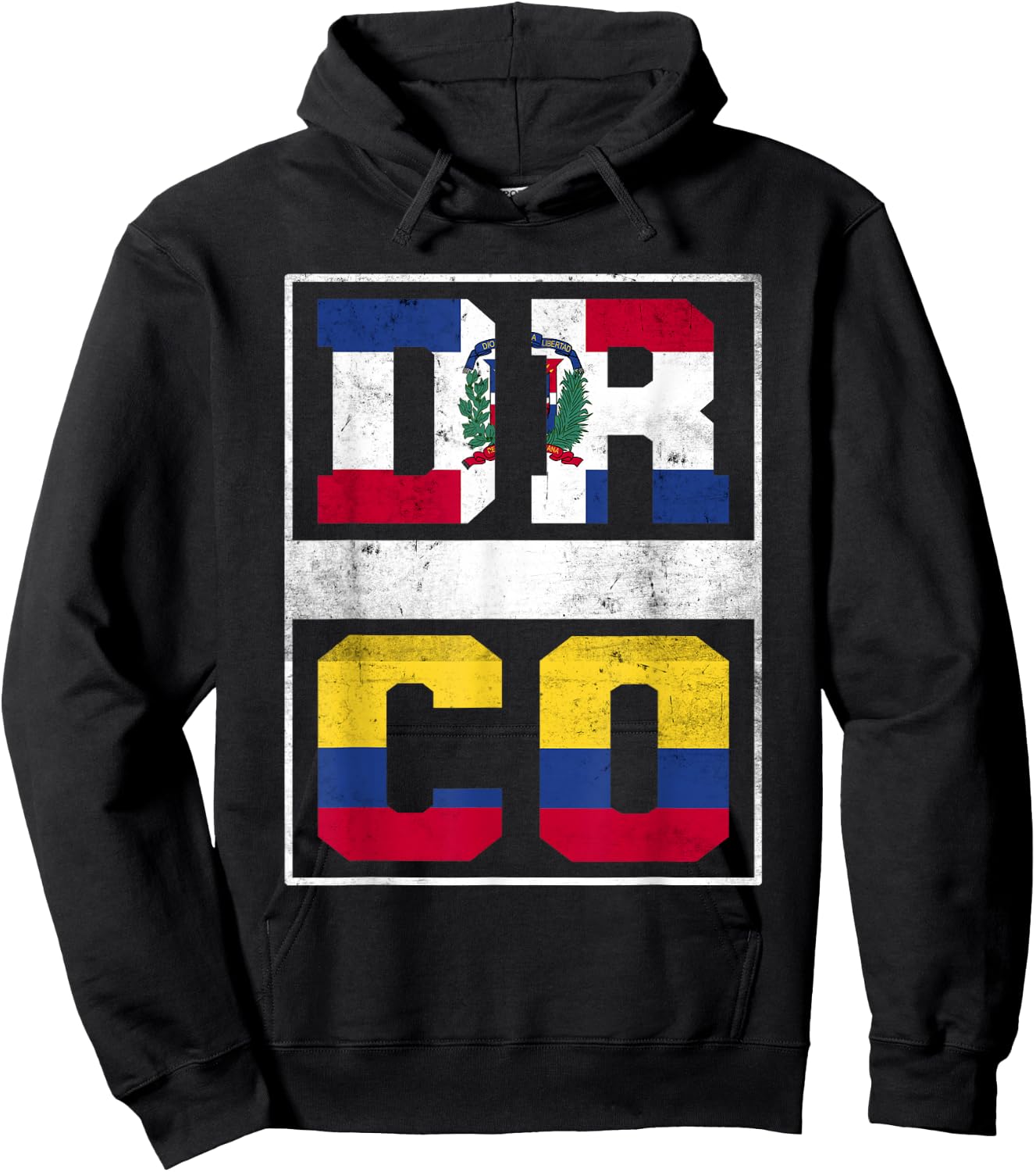 Dominican Republic and Colombia Mix Dominicana Colombian Hoodie - Hoodie | Black