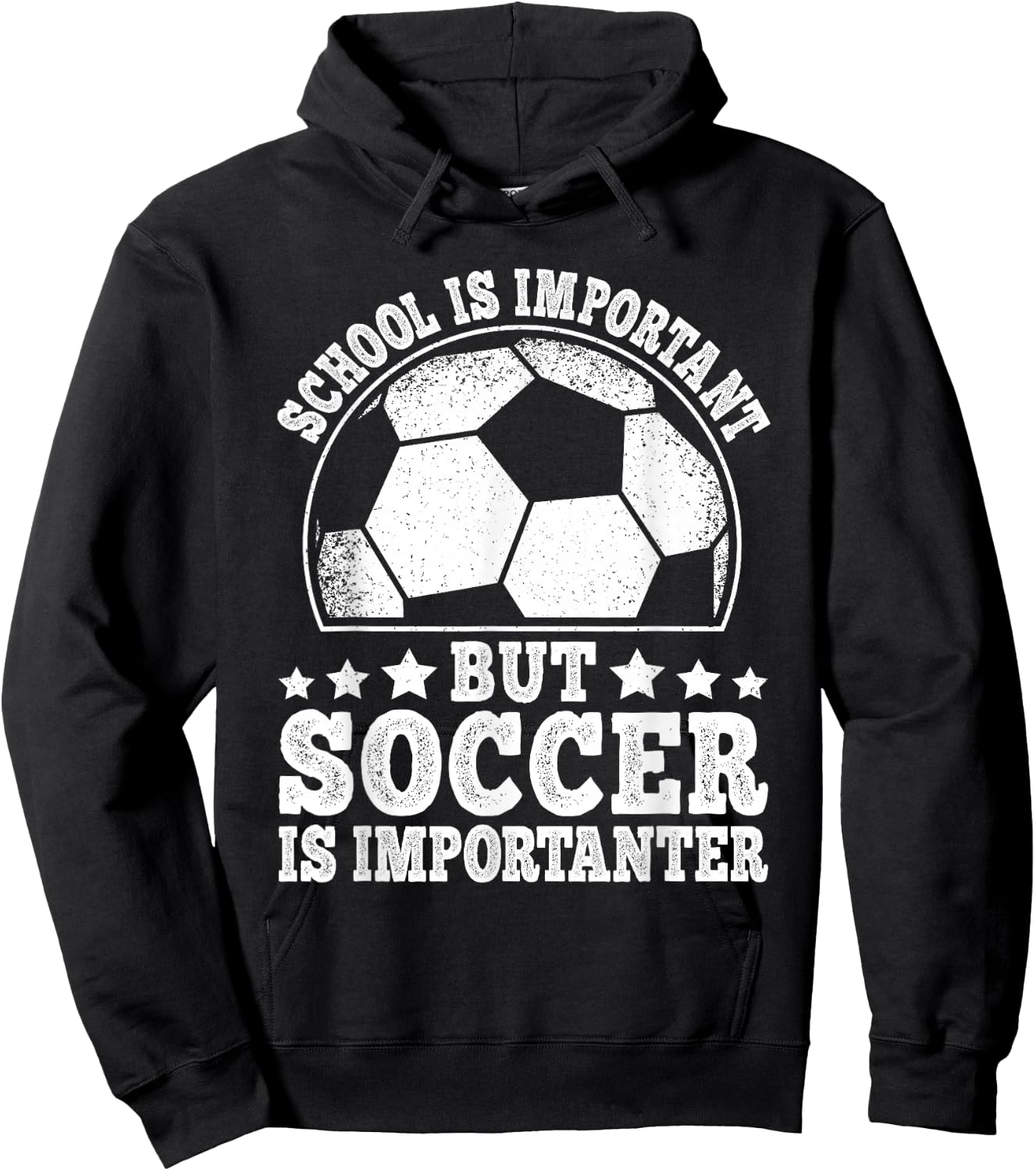 School Is Important But Soccer Is Importanter Soccer Boys Hoodie - Hoodie | Black