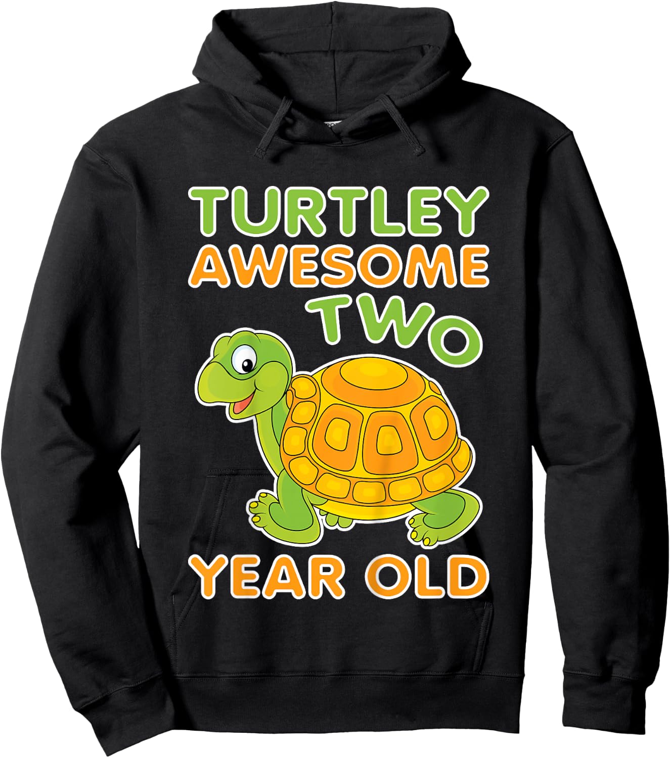 Turtley Awesome Two Year Old Kids 2nd Birthday Turtle Hoodie - Hoodie | Black