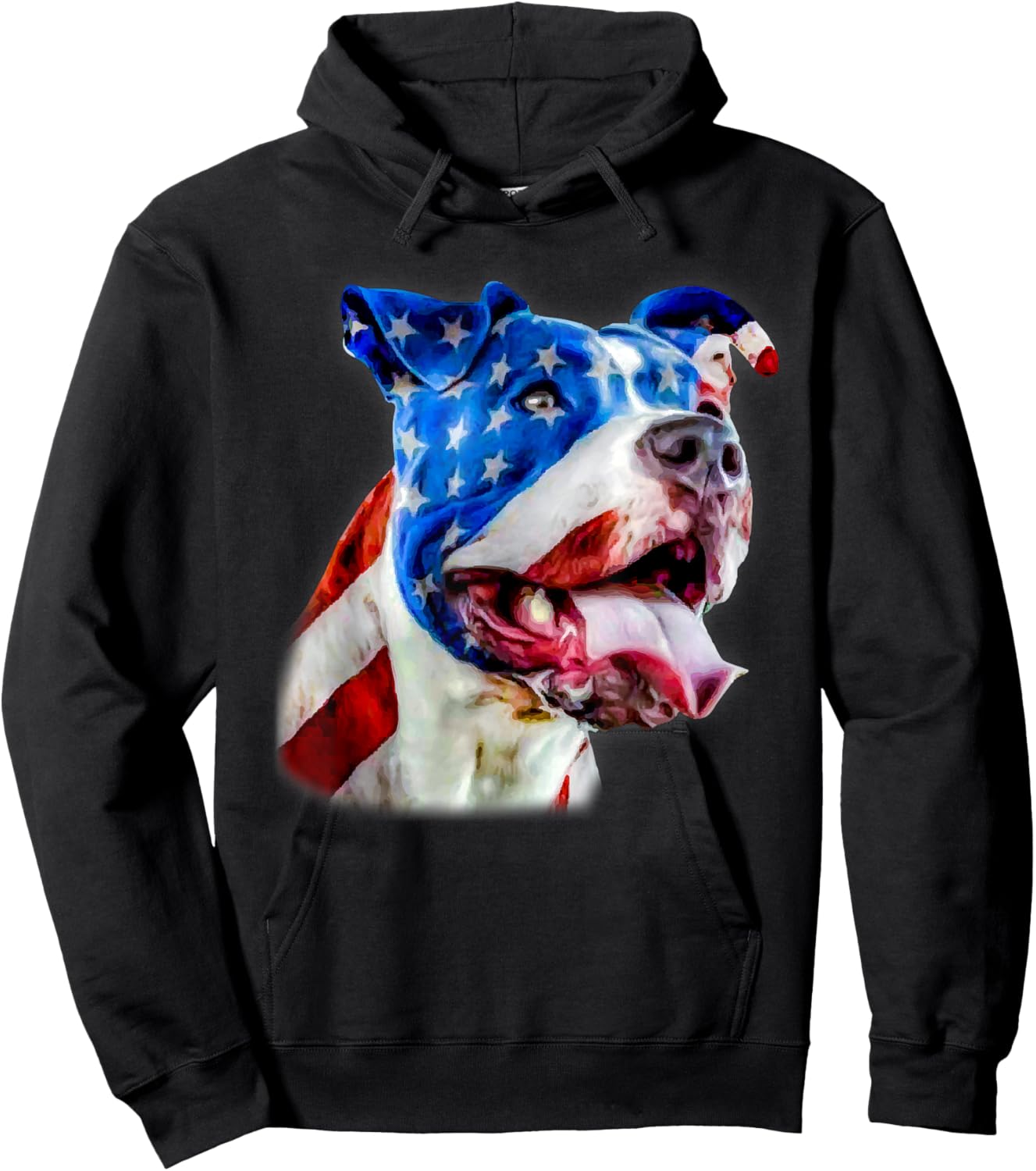 American Pit Bull Terrier USA Flag Patriotic Dog Hoodie - Hoodie | Black