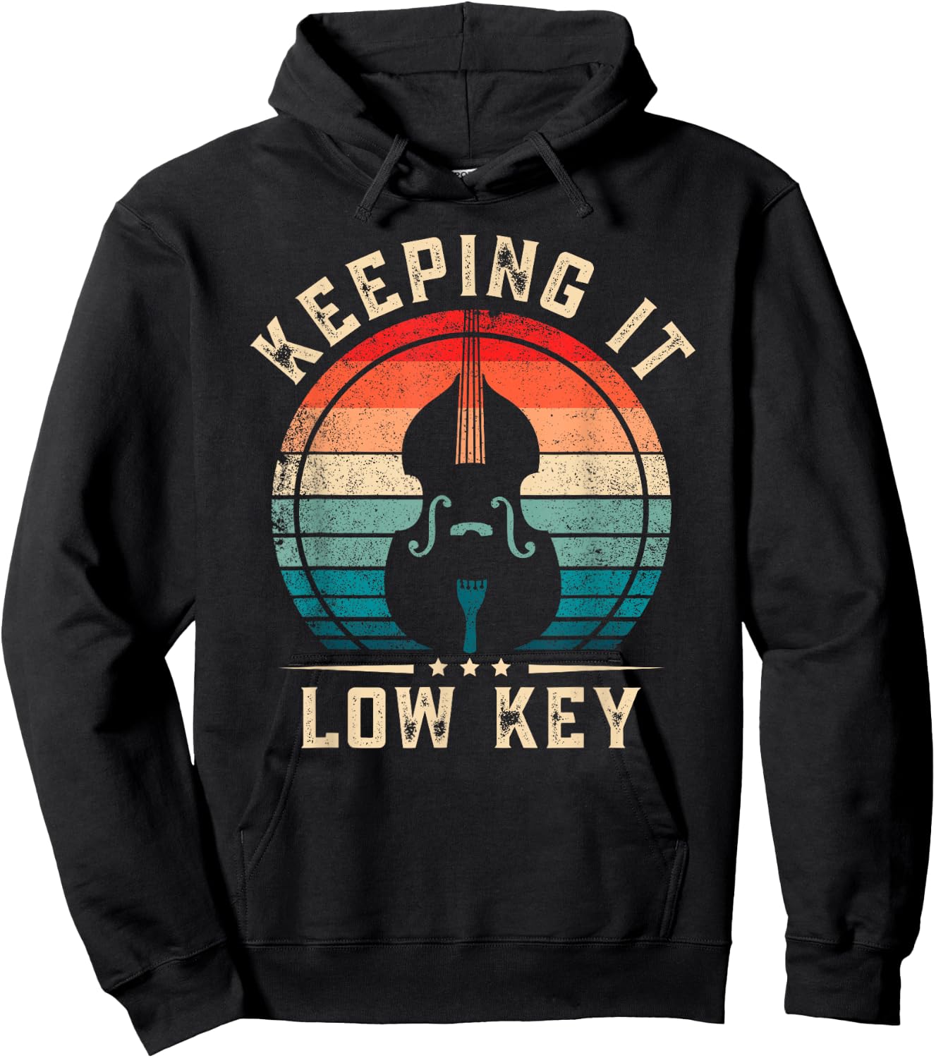 Bass Player Keeping It Low Key Funny Bassist Hoodie - Hoodie | Black