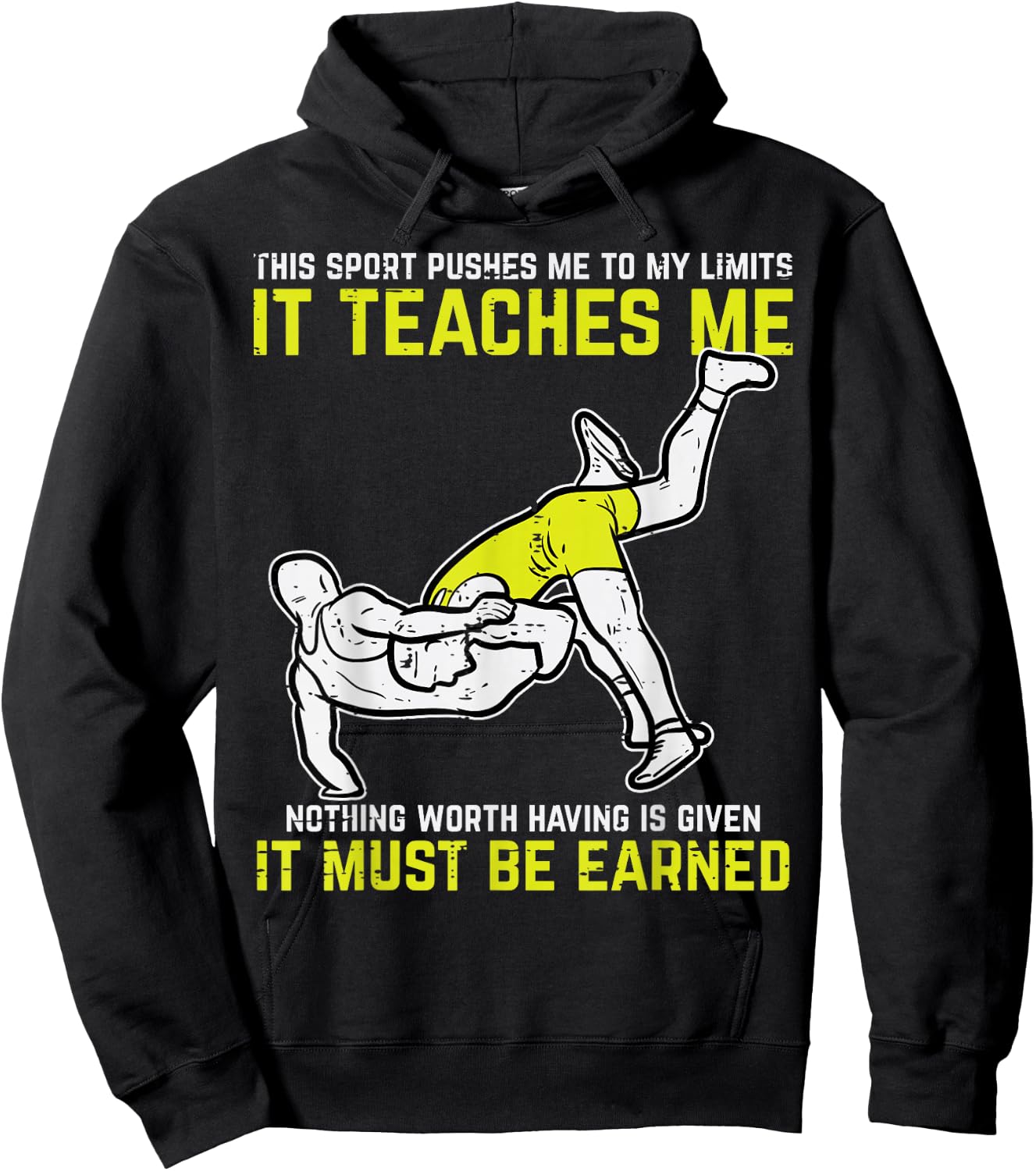 Wresting Sport Pushes Me My Limits Wrestler Men Women Kids Hoodie - Hoodie | Black