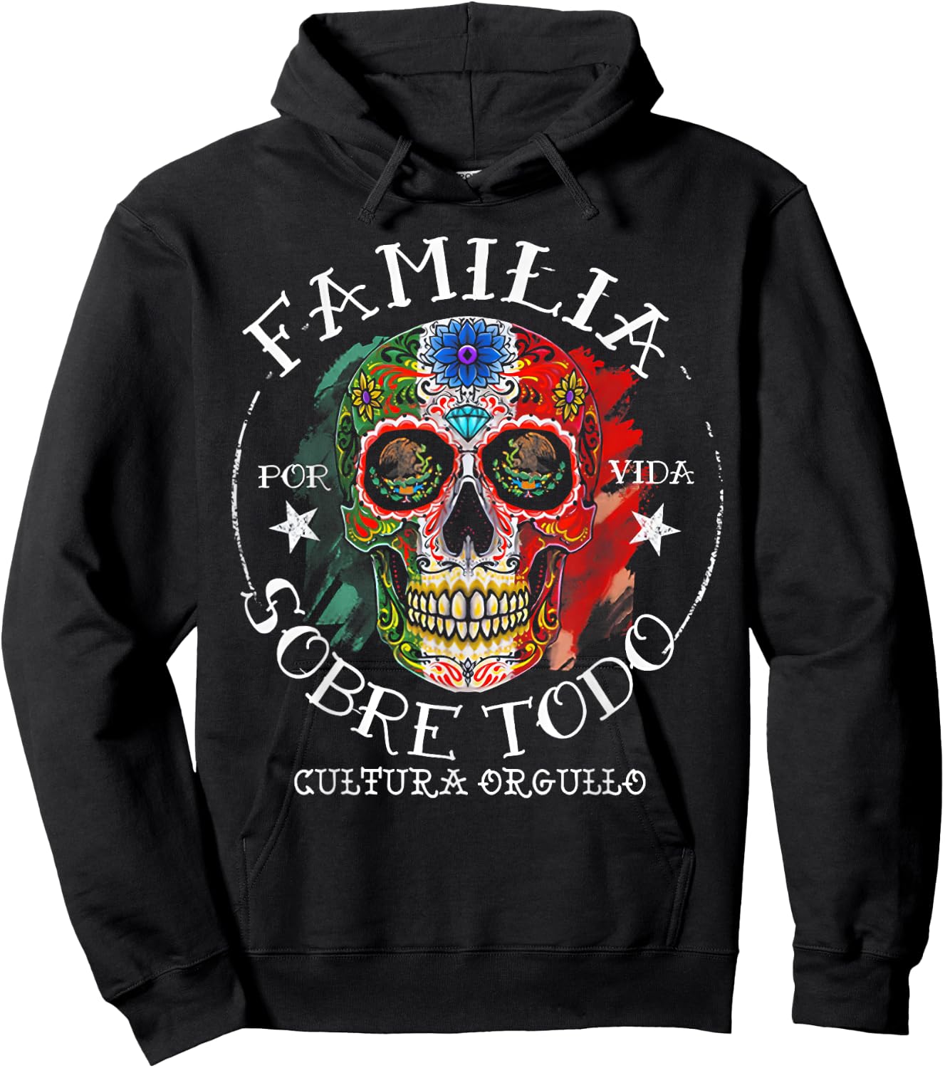 Familia Sobre Todo Mexico Skull Hoodie - Hoodie | Black