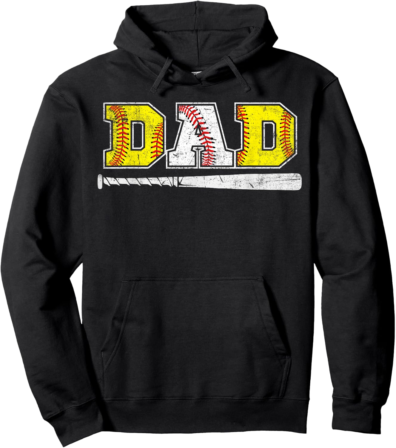 Baseball Dad Softball Father's Day Daddy Sport Lovers Hoodie - Hoodie | Black