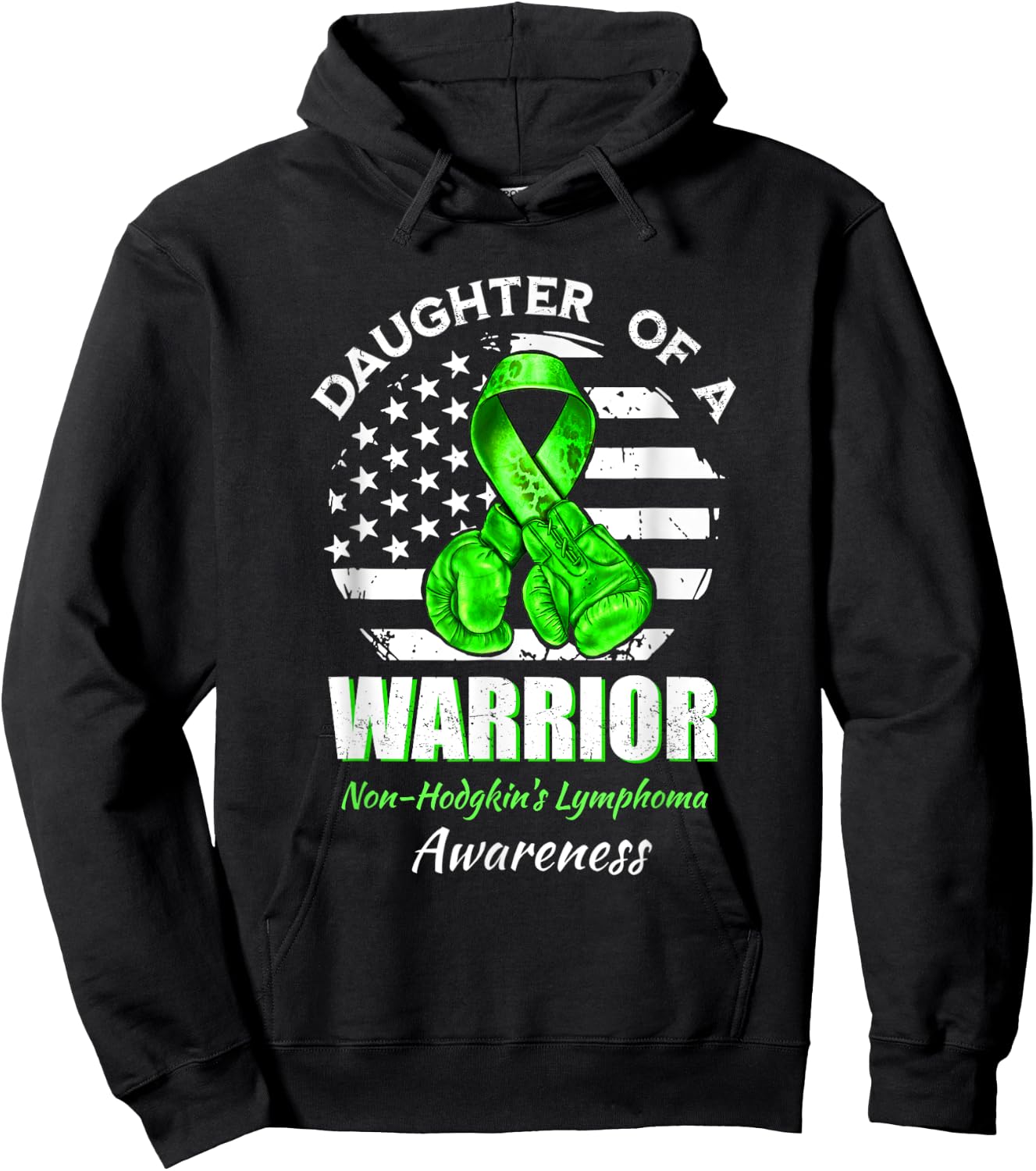 Daughter Of A Warrior Non-Hodgkin's Lymphoma Awareness Hoodie - Hoodie | Black