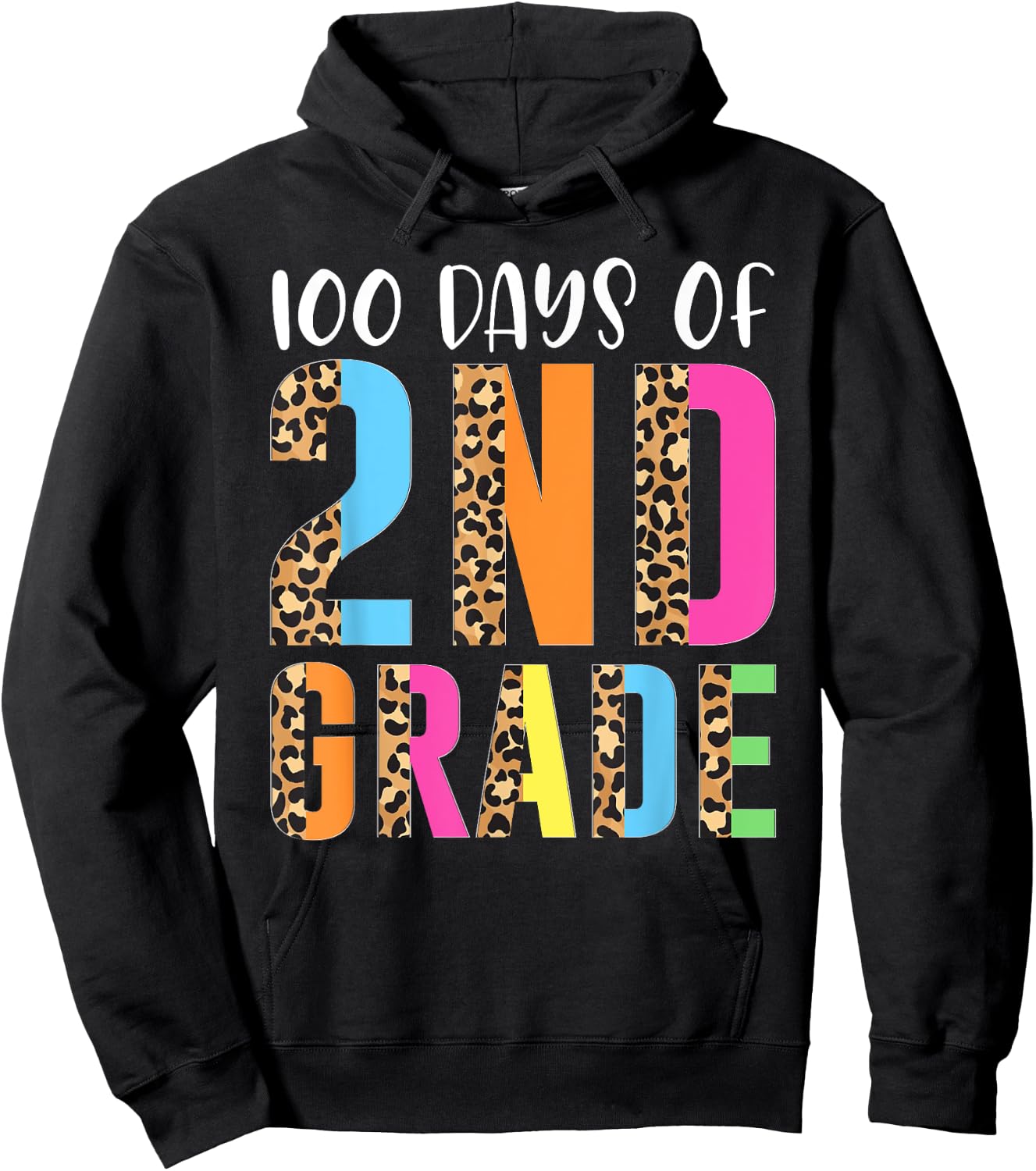 100 Days Of 2nd Grade Happy 100th Day Of School Second Grade Hoodie - Hoodie | Black