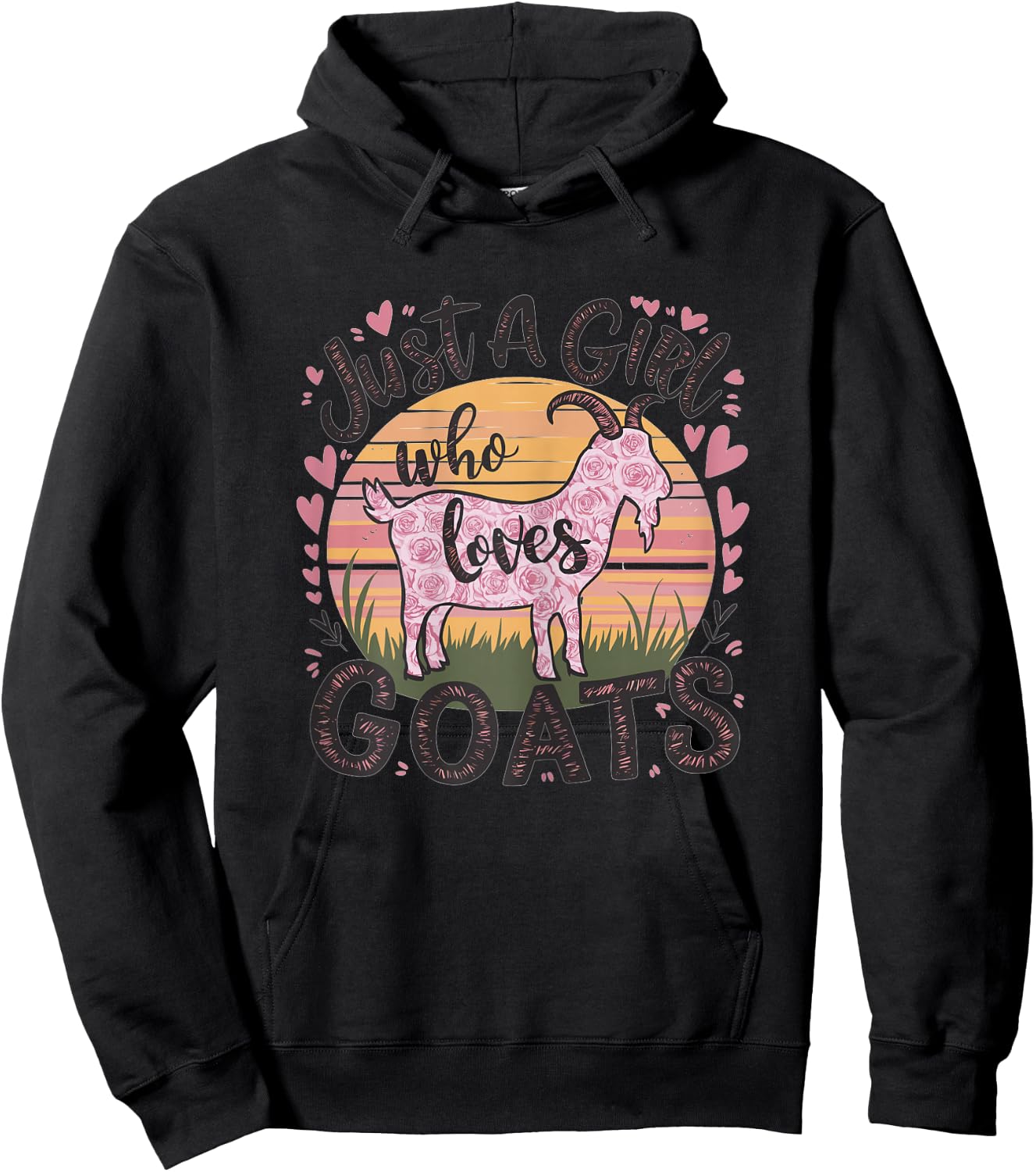 Goat Just A Girl Who Loves Goats Hoodie - Hoodie | Black