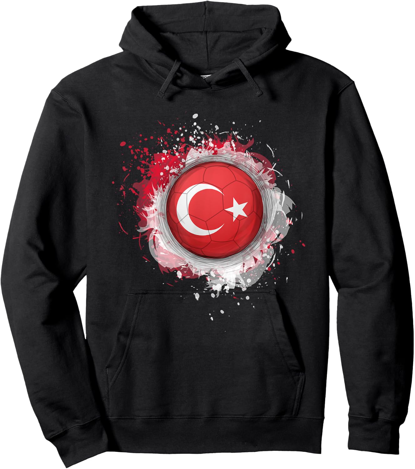 Proud Heritage Turkey Flag Soccer Ball Hoodie - Hoodie | Black