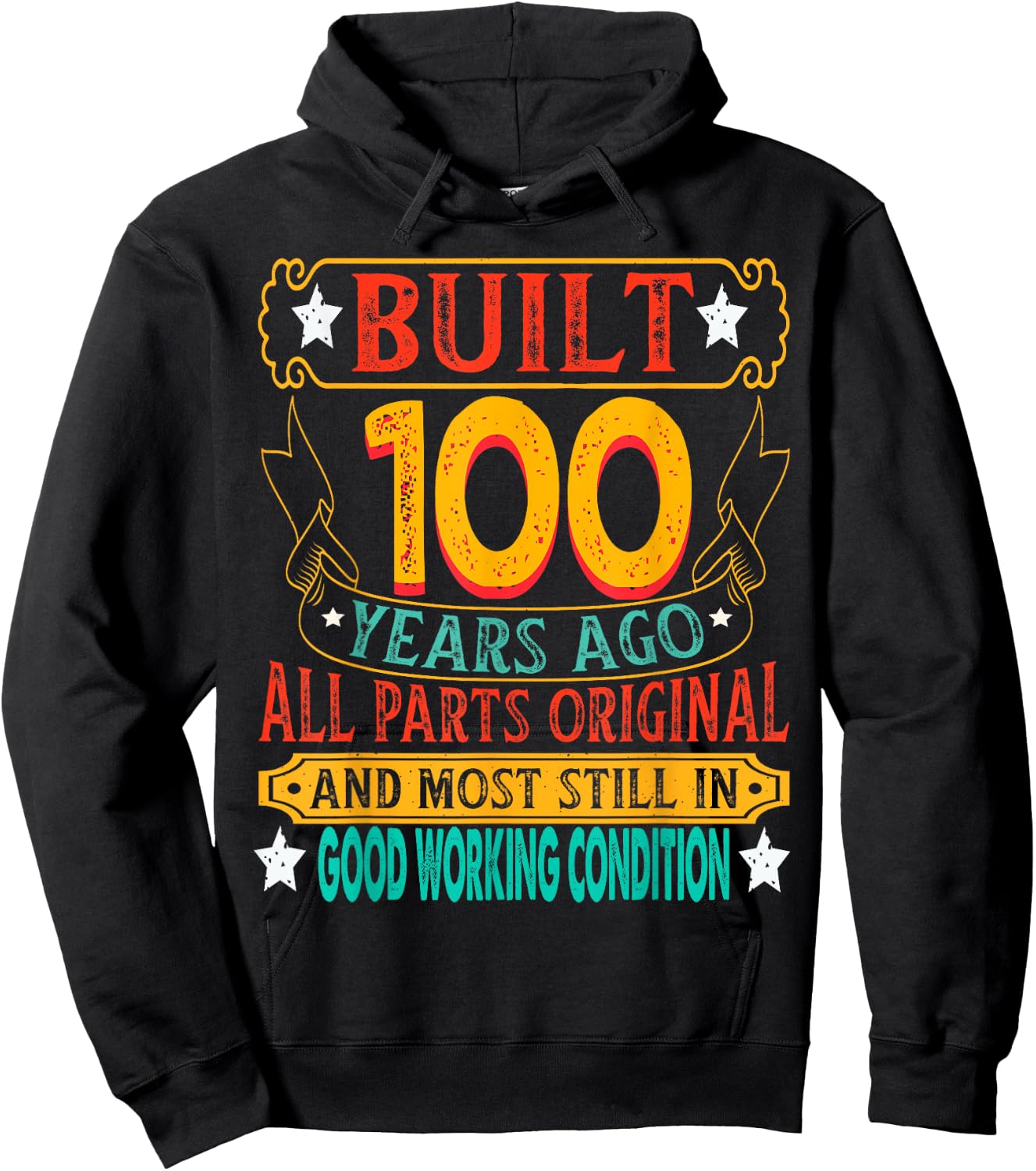 Built 100 Years Ago 100th BIrthday Age 100 Birth Year 1925 Hoodie - Hoodie | Black