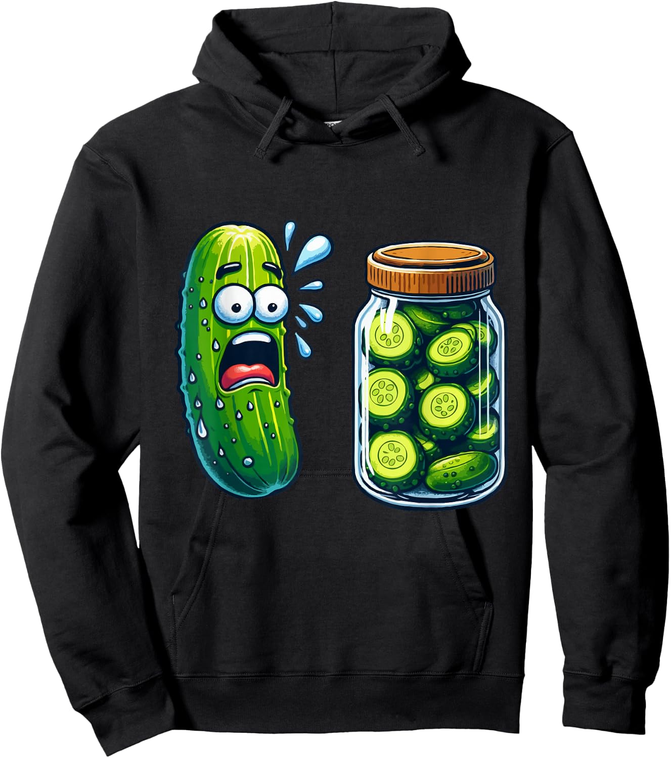 Funny Pickle Surprise Cucumber And Jar Of Pickles Boys Kids Hoodie - Hoodie | Black