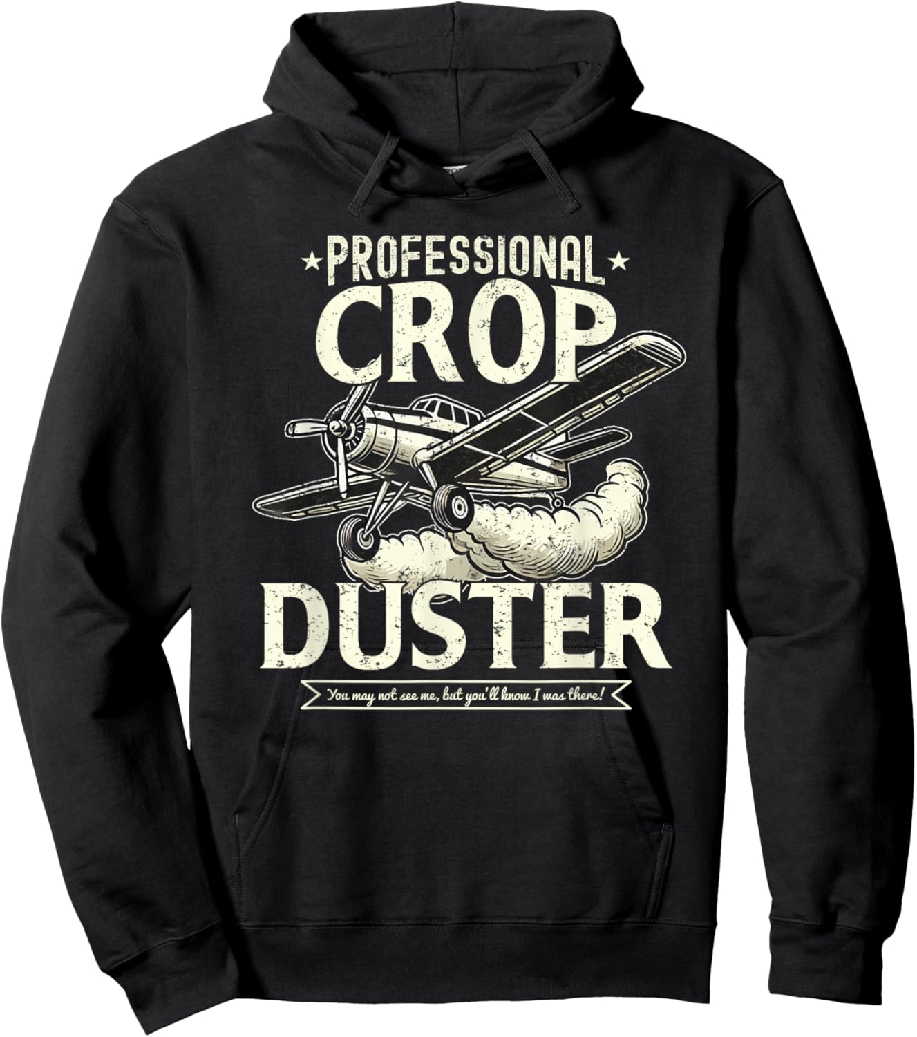 Crop Duster Funny Fart Plane Farting Humor Hoodie - Hoodie | Black