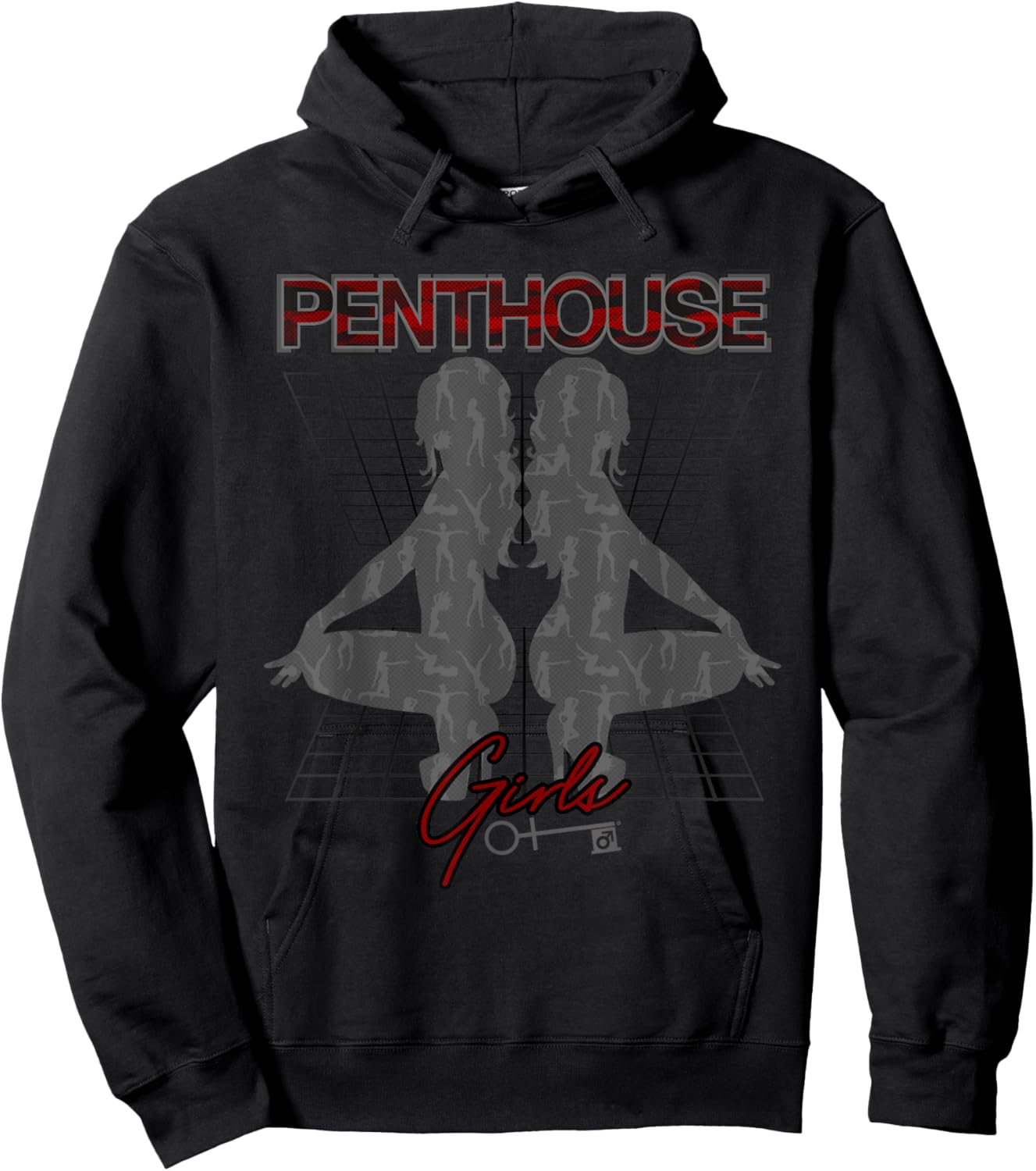 Penthouse Magazine Girls Logo Burlesque Synthwave Retro Icon Hoodie - Hoodie | Black