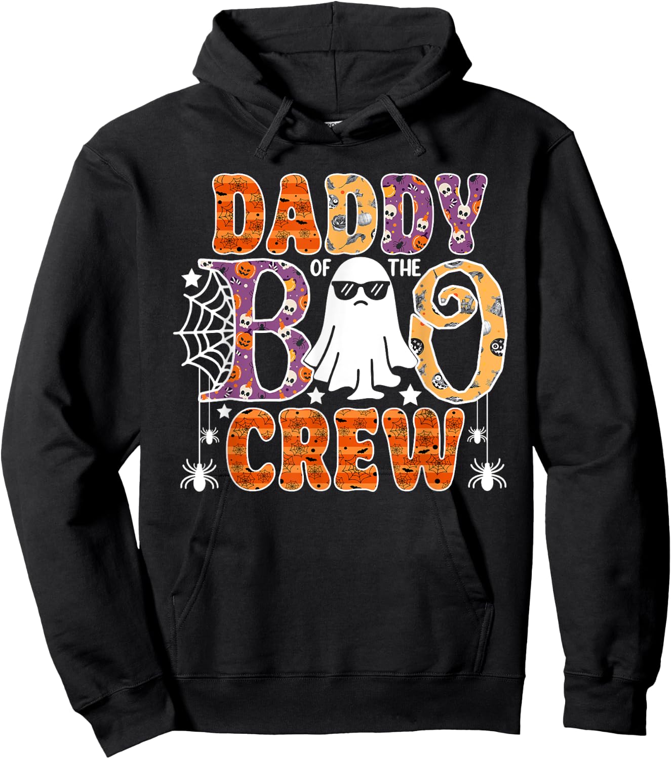 Daddy Of The Boo Crew Funny Halloween Family Matching Hoodie - Hoodie | Black