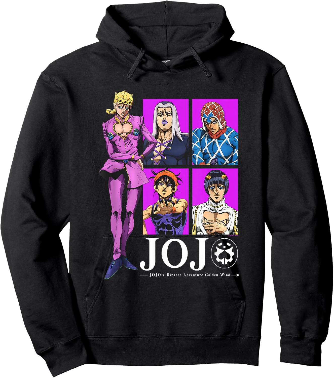 JoJo Golden Wind Giorno Abbacchio Mista Narancia Bruno Gang Hoodie - Hoodie | Black