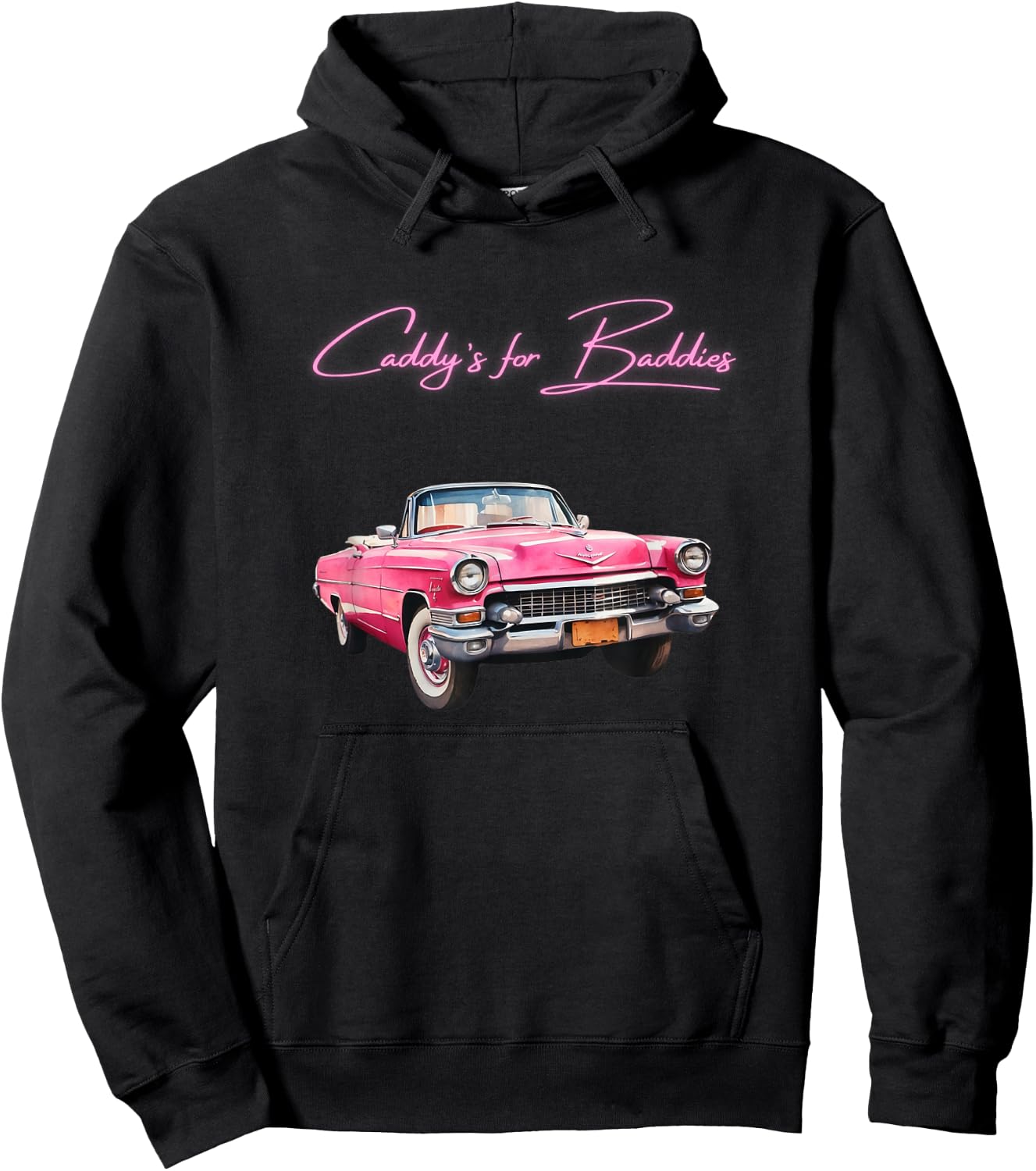 Pink Cadillac Lookin Vehicle - Vintage Style - Oldschool Hoodie - Hoodie | Black