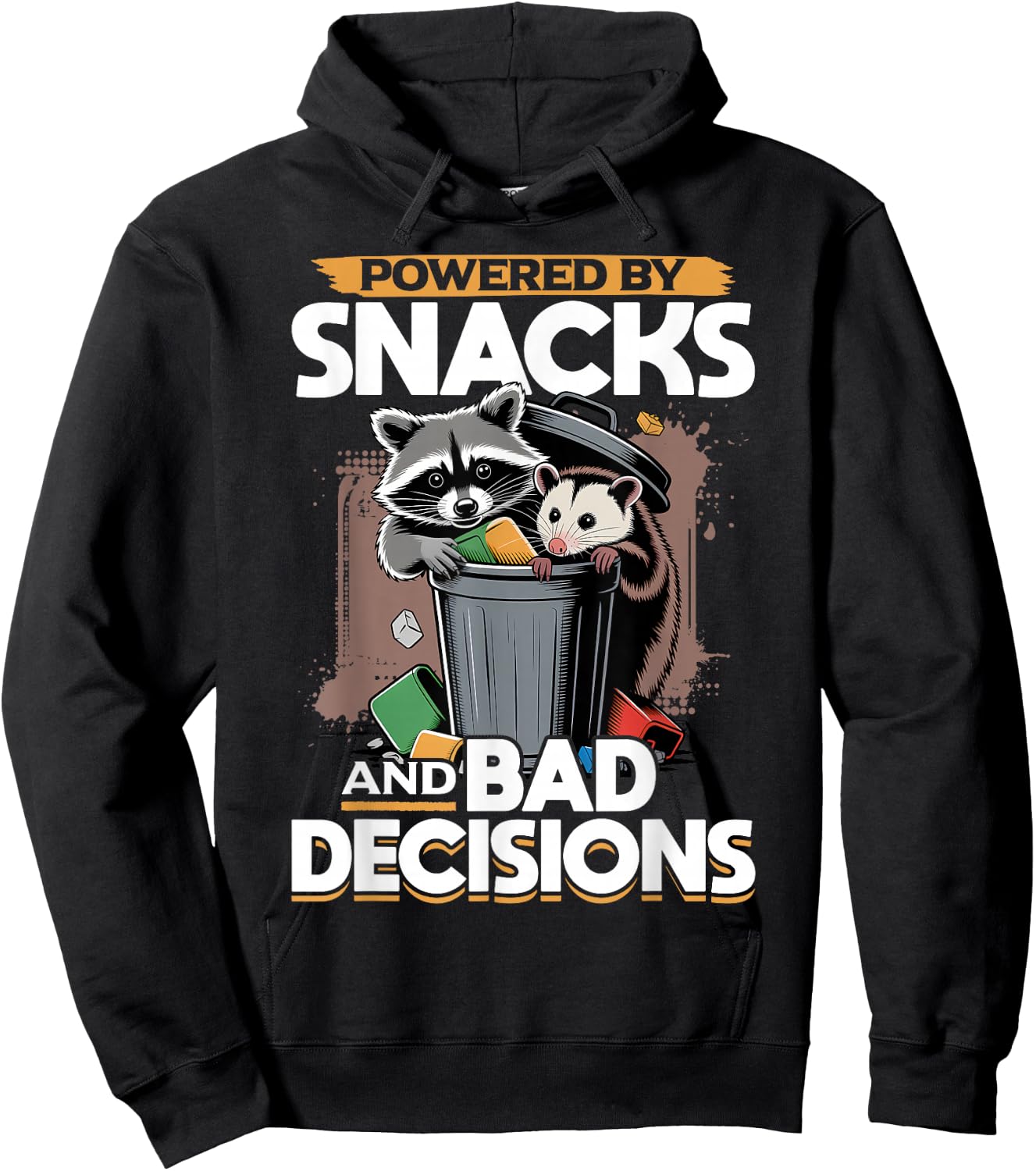 Funny Opossum and Raccoon Hoodie - Hoodie | Black
