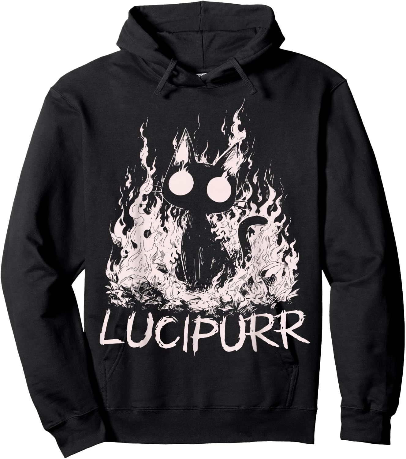 Lucipurr Cat Lover Lucifer Baphomet Demon Kitty Hoodie - Hoodie | Black