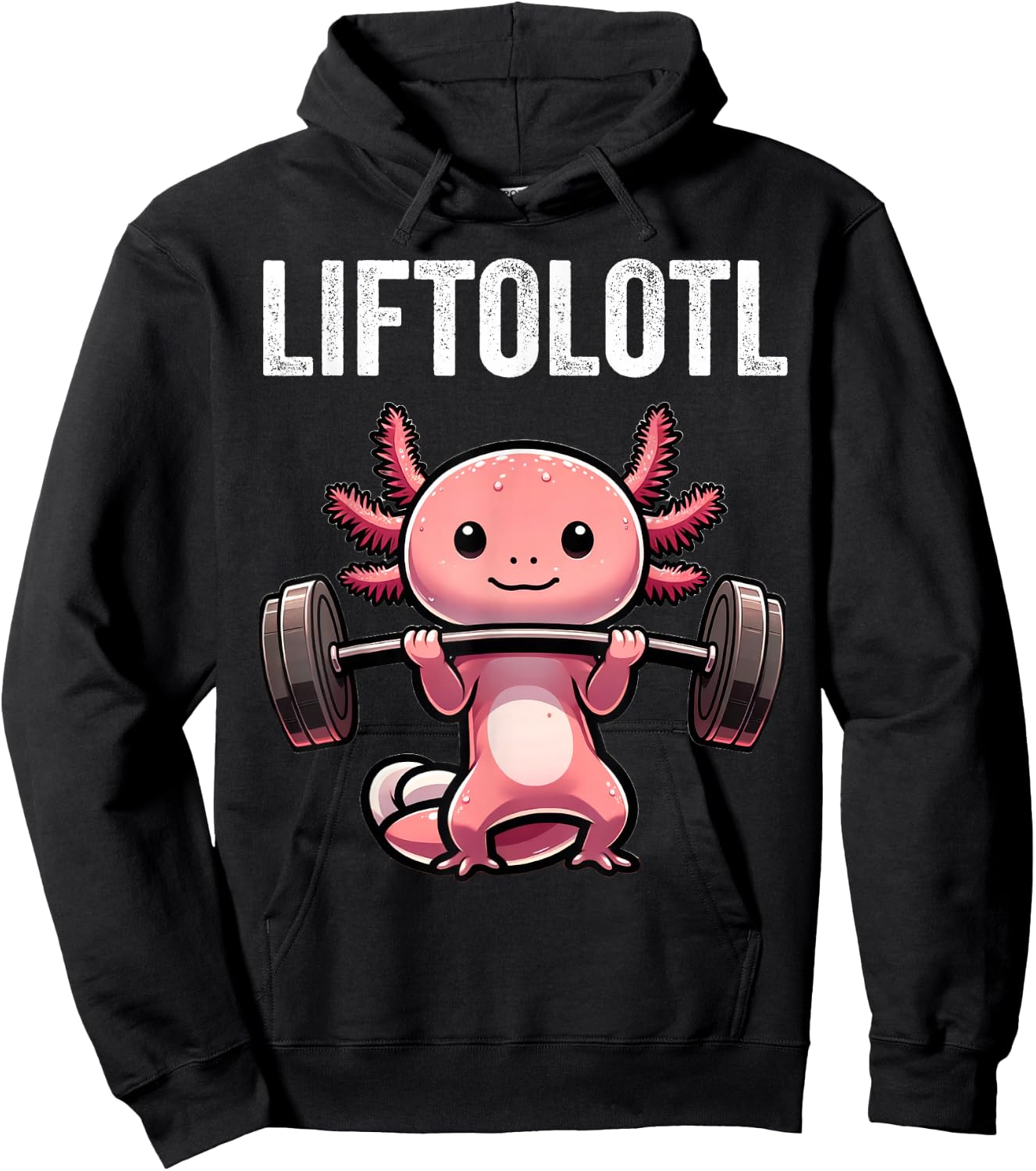 Liftolotl Axolotl Funny Gym Workout Weight Lifter Hoodie - Hoodie | Black