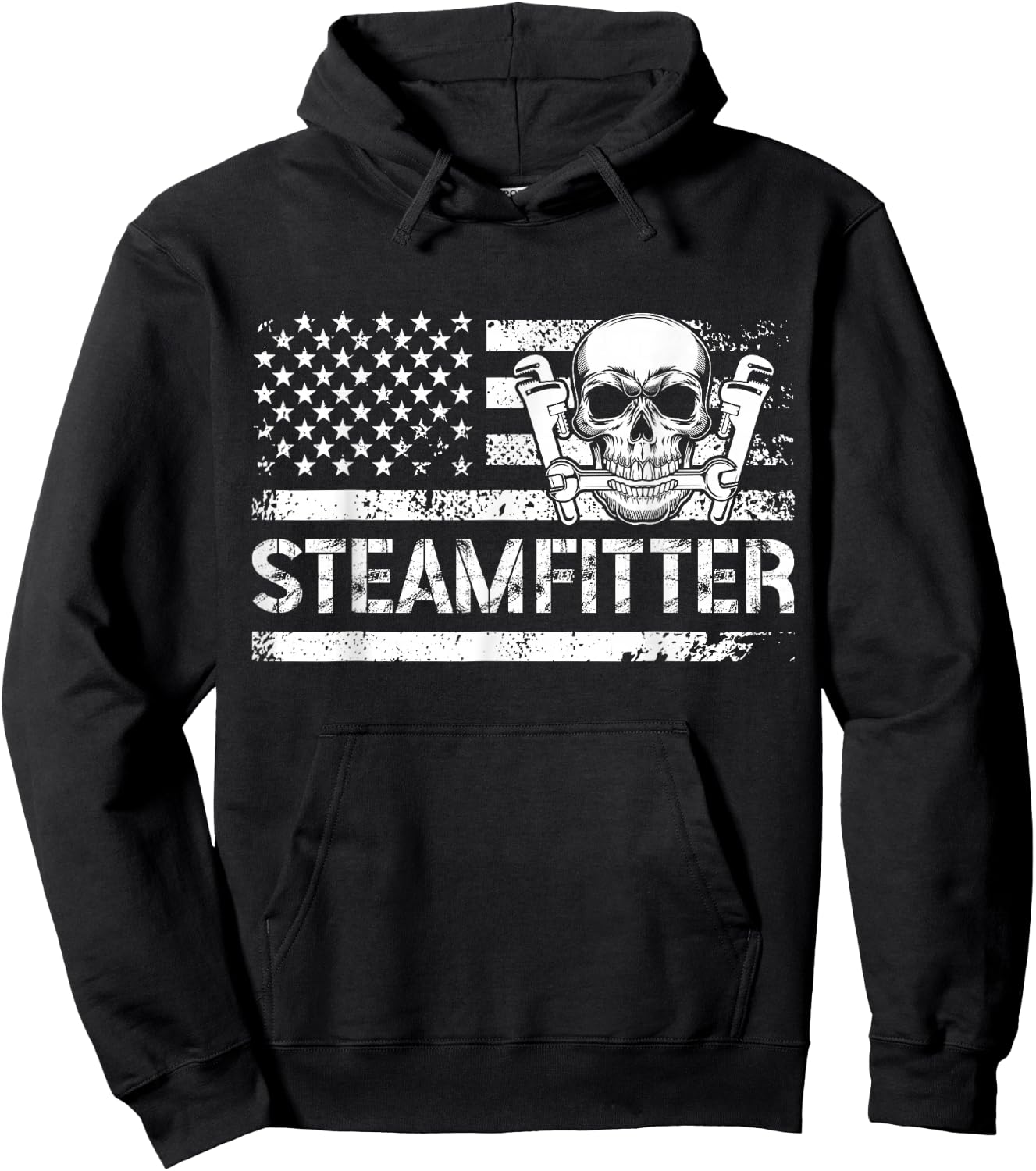 Steamfitter US Flag Pipefitter Steamfitters Hoodie - Hoodie | Black