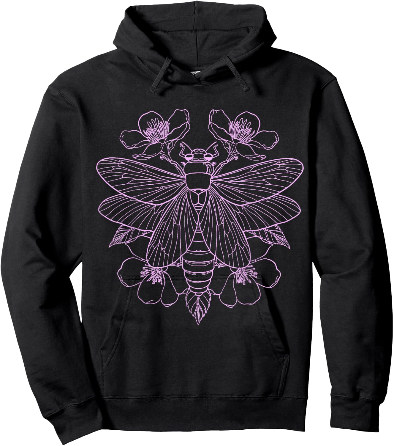 Cicada Flowers Insect Bug Vintage Tattoo Artist Entomology Hoodie - Hoodie | Black