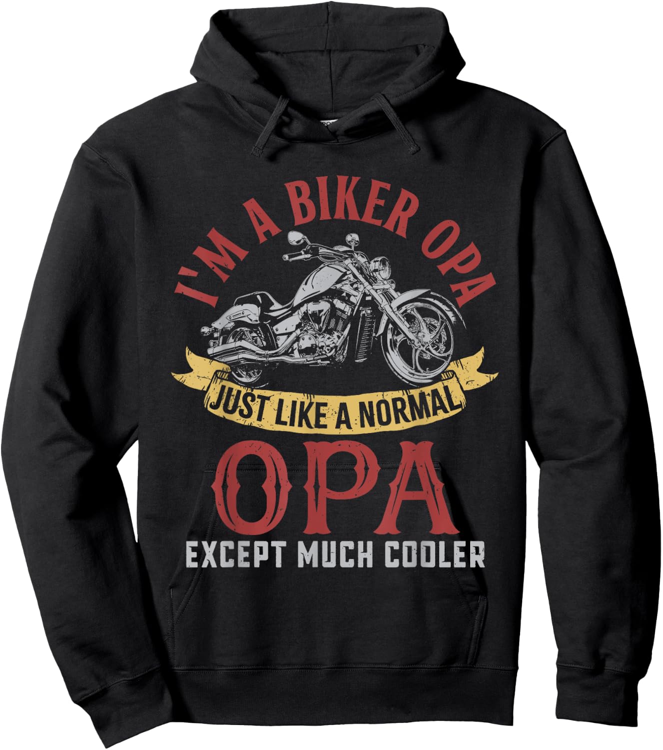 Motorcycle I'm A Biker Opa Gifts For Father's Day Men Hoodie - Hoodie | Black